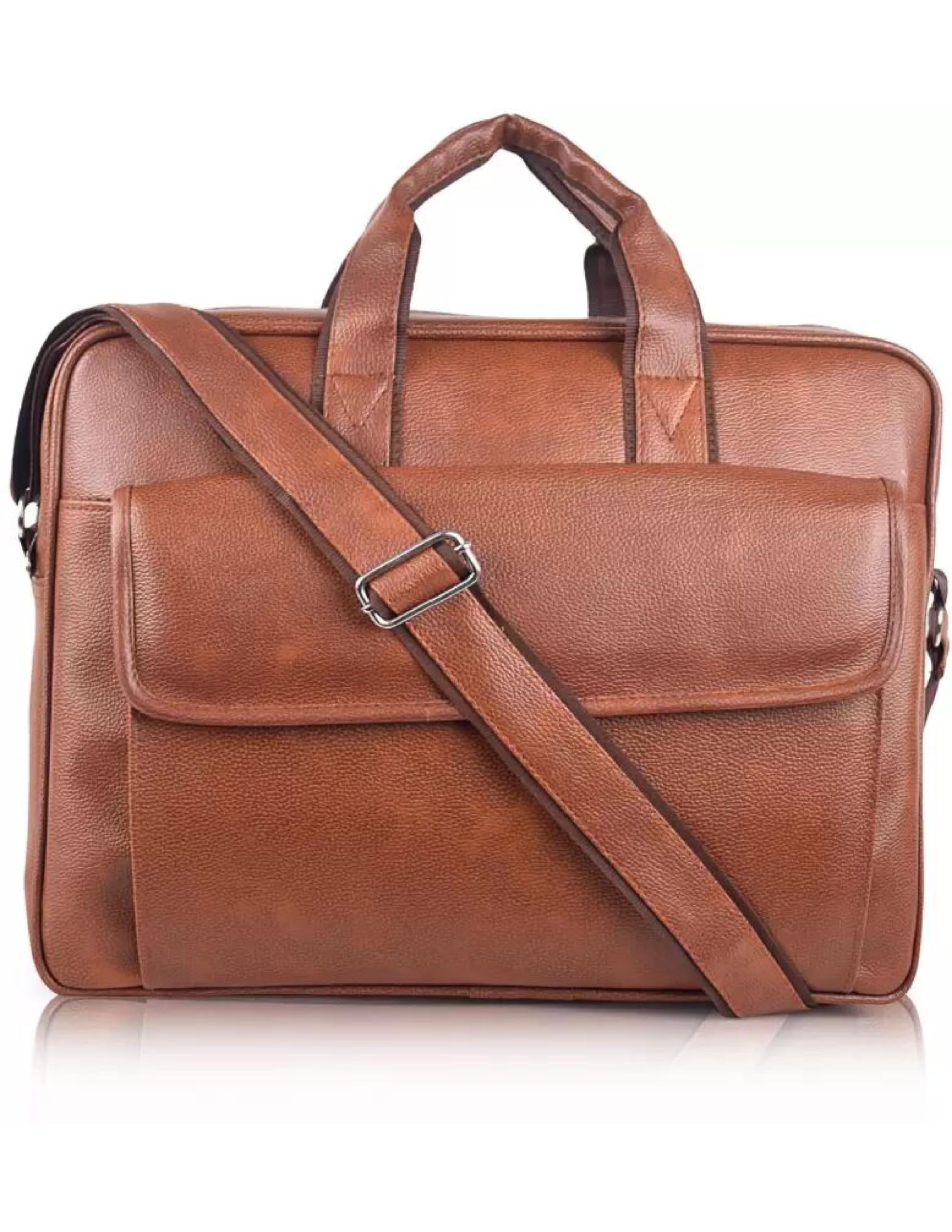 Jairaj Mens Tan Flap Synthetic Leather Briefcase Best Laptop Messenger Bag Satchel for Men (B0CNRS85TZ) Amazon Price History, Amazon Price Tracker