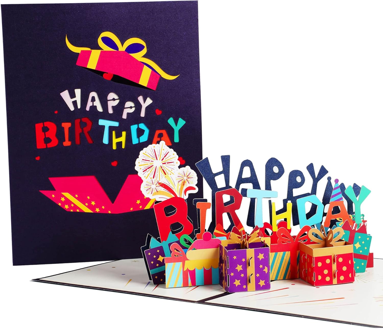 OkCherry Pop Up Birthday Card with note and envelope, 3D