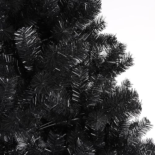 Miniatura 4 de CCINEE Árbol de Navidad de pino de 6 pies con soporte de metal sólido, árbol negro artificial, decoración de Navidad para fiestas temáticas,