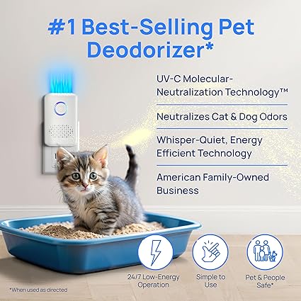 Clarifion ODRx - UV-C Cat Odor Deodorizer & Eliminator, Removes Cat Pee Smell