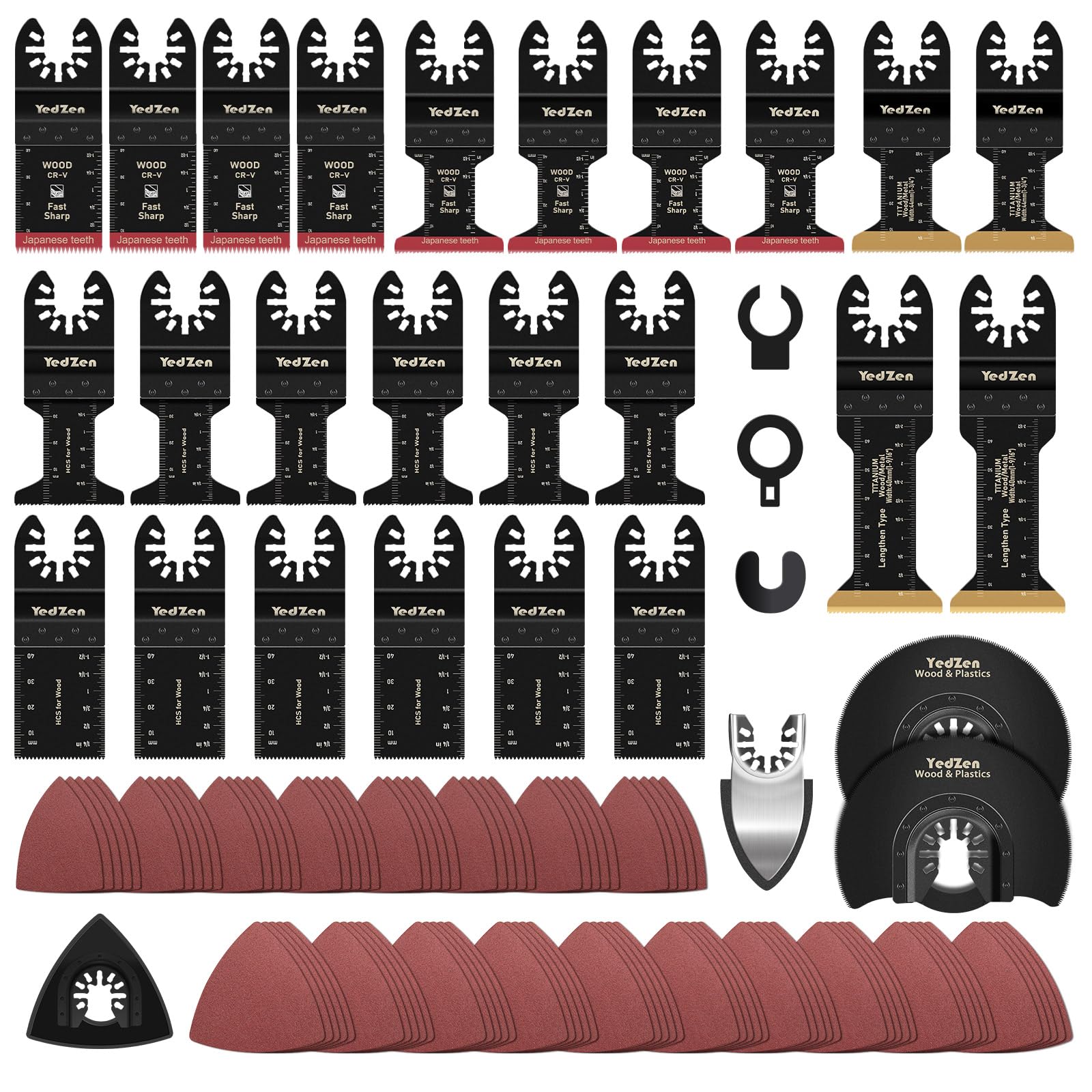 Kit de 121 lames de scie oscillantes avec accessoires de ponçage multifonctions