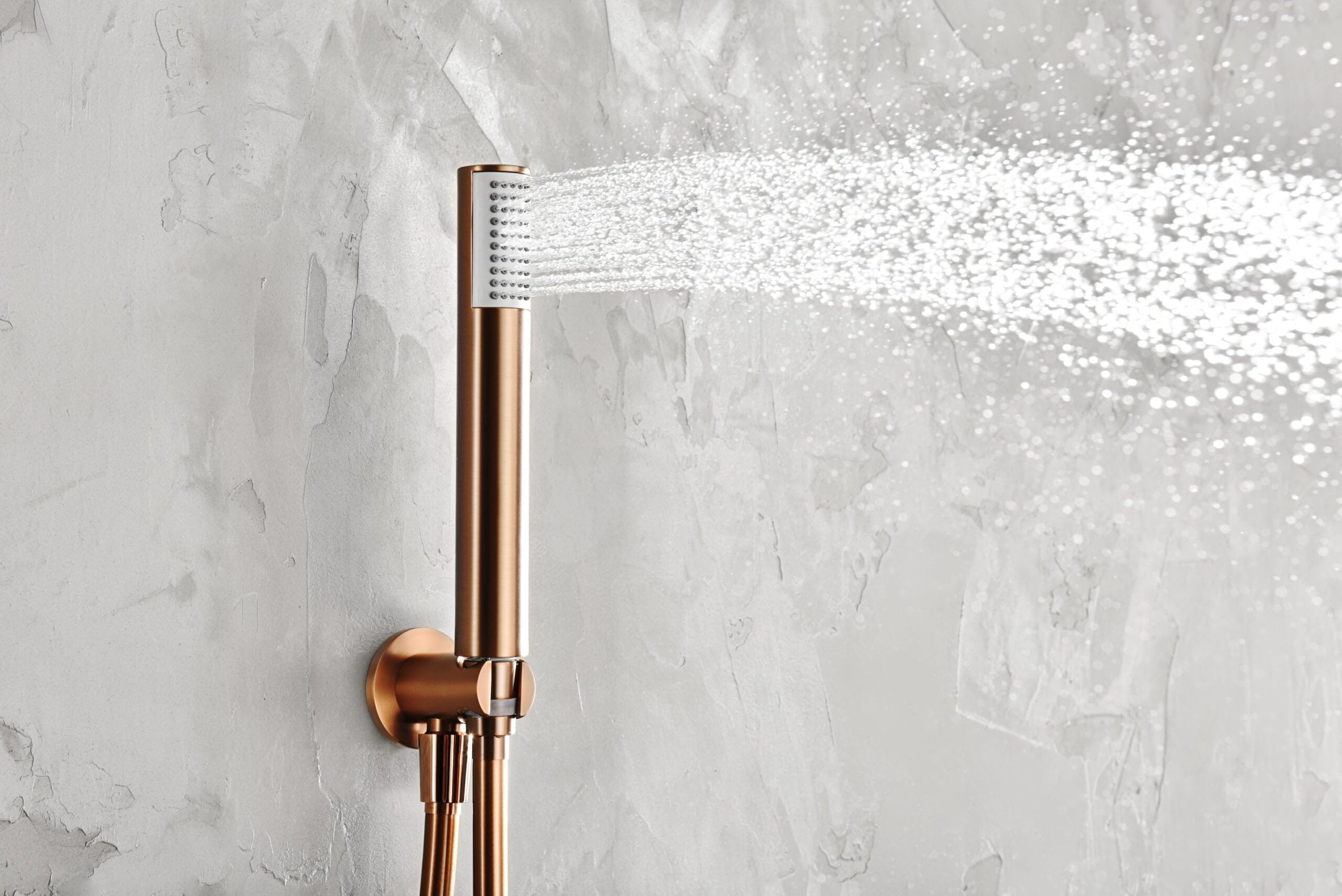 IMEX GPM039/ORC MONZA Conjunto Grifo Ducha Monomando Empotrado Oro Rosa Cepillado