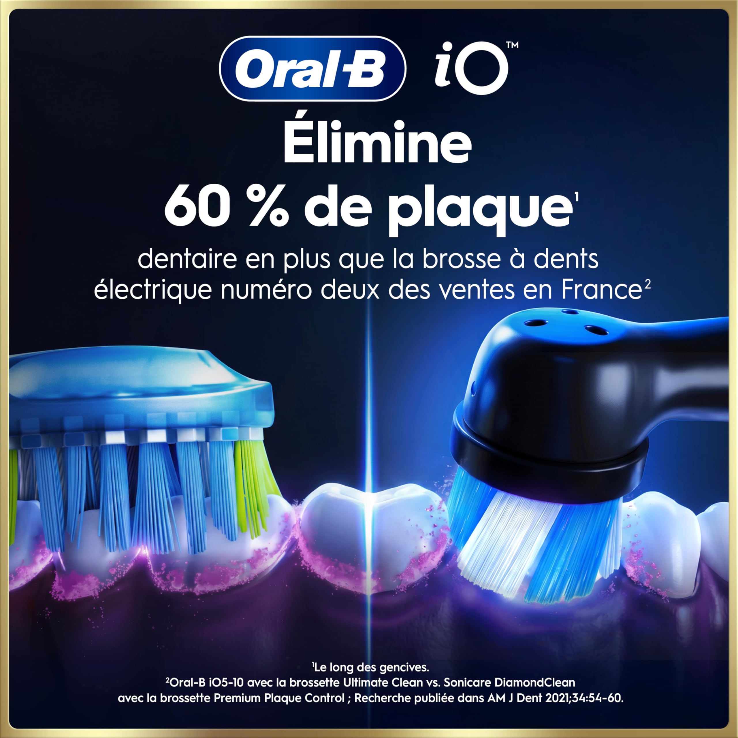 Oral-B Brosses à Dents Electriques iO 9 Duo, 4 Brossettes, Noire et Rose | 7 Modes de Brossage dont Blancheur, Soin Gencives, Charge Rapide de la Batterie, Capteur de Pression, Etui