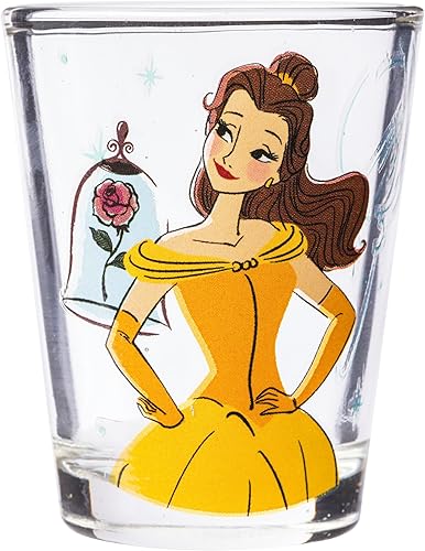 Miniatura 6 de Silver Buffalo Disney Princess With Ariel, Belle, Tiana y Cenicienta - Juego de 4 mini vasos de 1.5 onzas