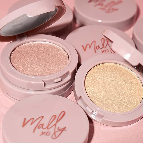 Miniatura 4 de Mally Beauty Positive Radiance Skin Perfecting Highlighter, fórmula luminosa en polvo líquido, rosa perlado