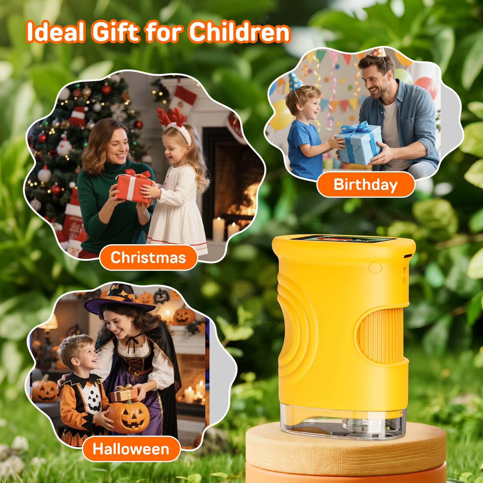 Microscopio de mano para niños, microscopio digital para niños con pantalla de 2 pulgadas, lupa de microscopio de bolsillo para niños, juguetes STEM portátiles para edades de 5 a 7 8 a 13 años, regalo 6