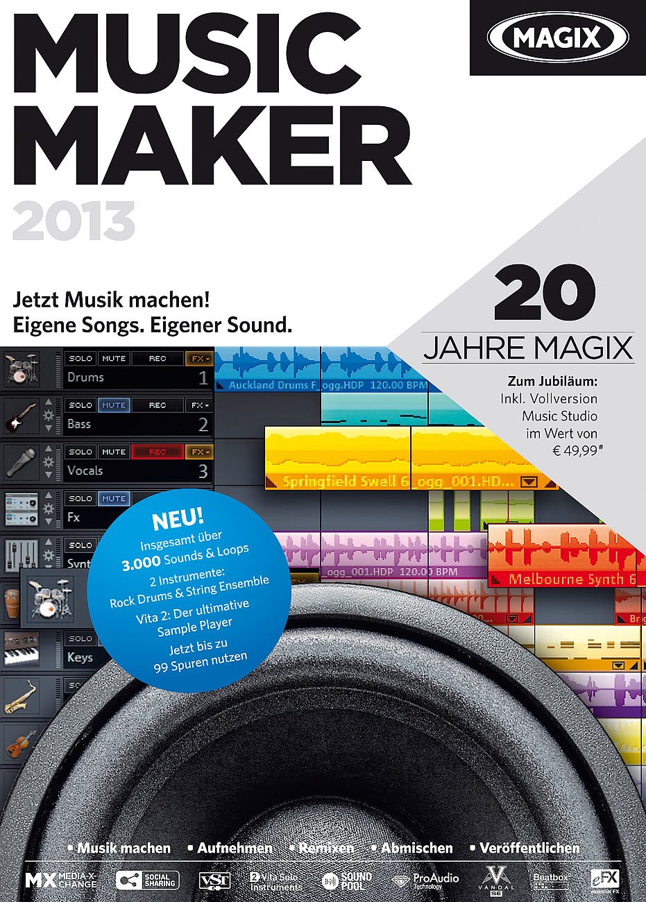 MAGIX Music Maker 2013 (Jubiläumsaktion inkl. Music Studio)