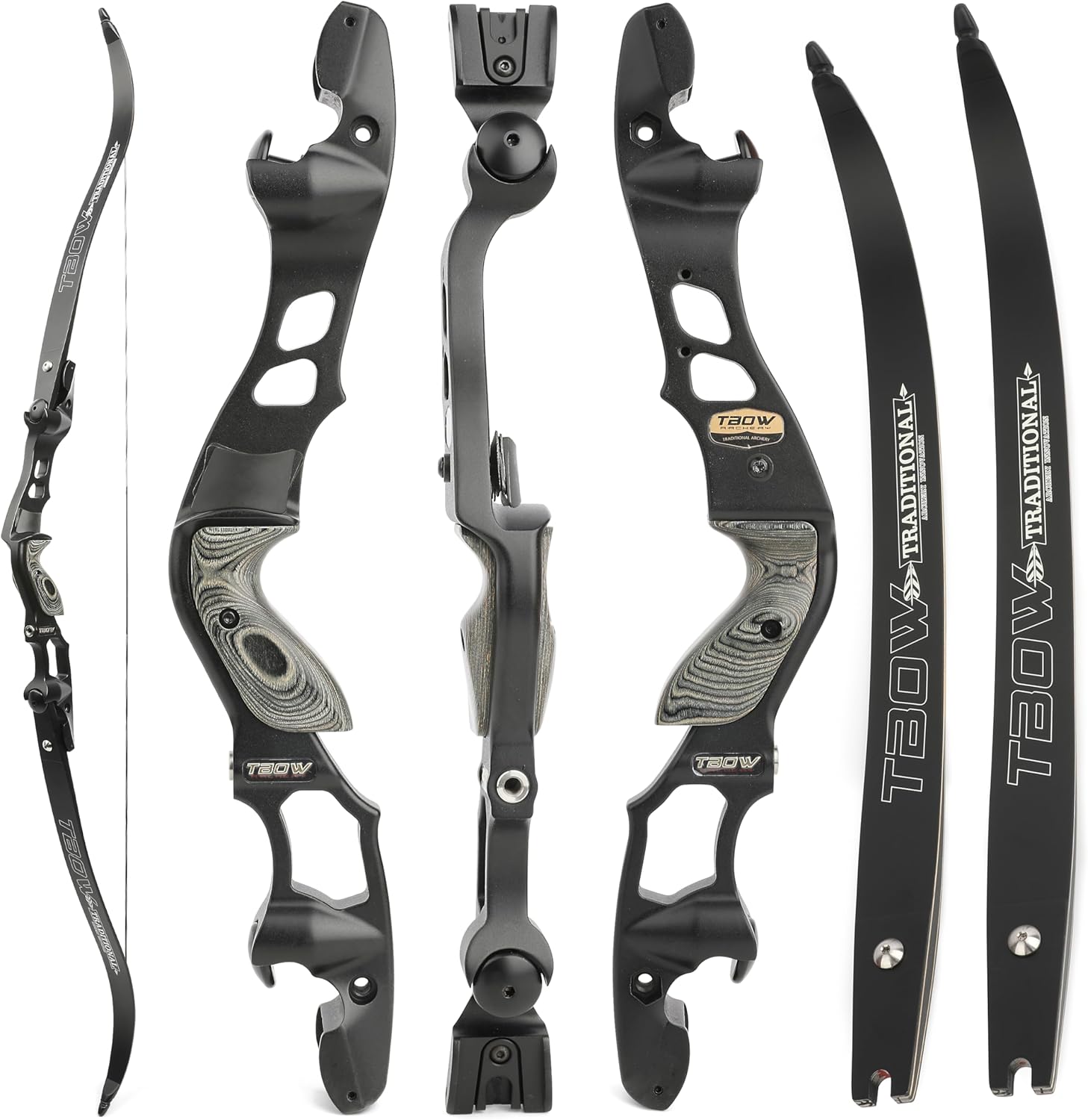 62" ILF Recurve Bow for Adult Youth Hunting Takedown 25-65Lbs Right Hand Gordon Bow Limbs CNC Machining