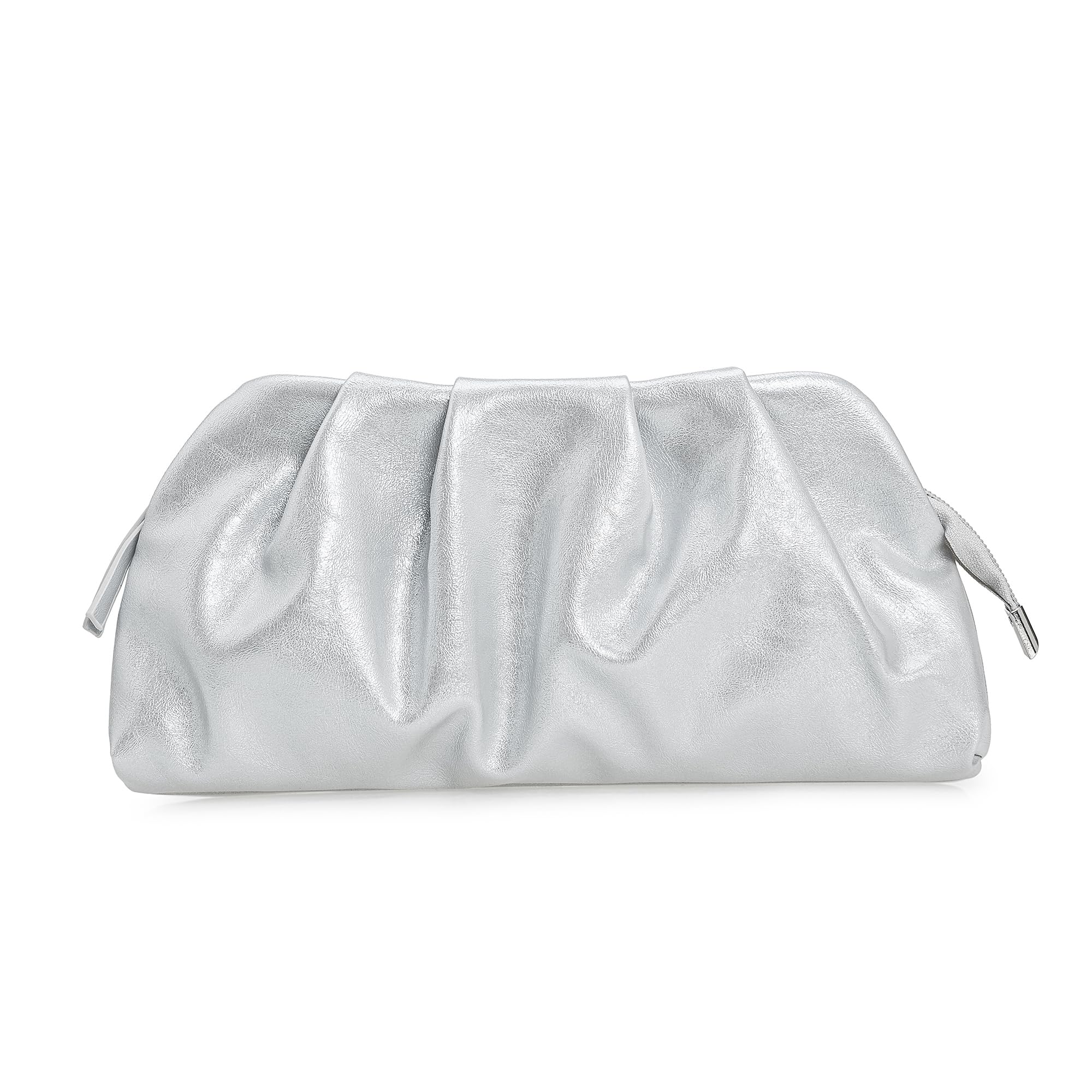 IXEBELLA Dressy PU Clutch Purse for Women Formal Soft Pleated Vegan Leather Evening Bag for Wedding/Prom/Cocktail Party