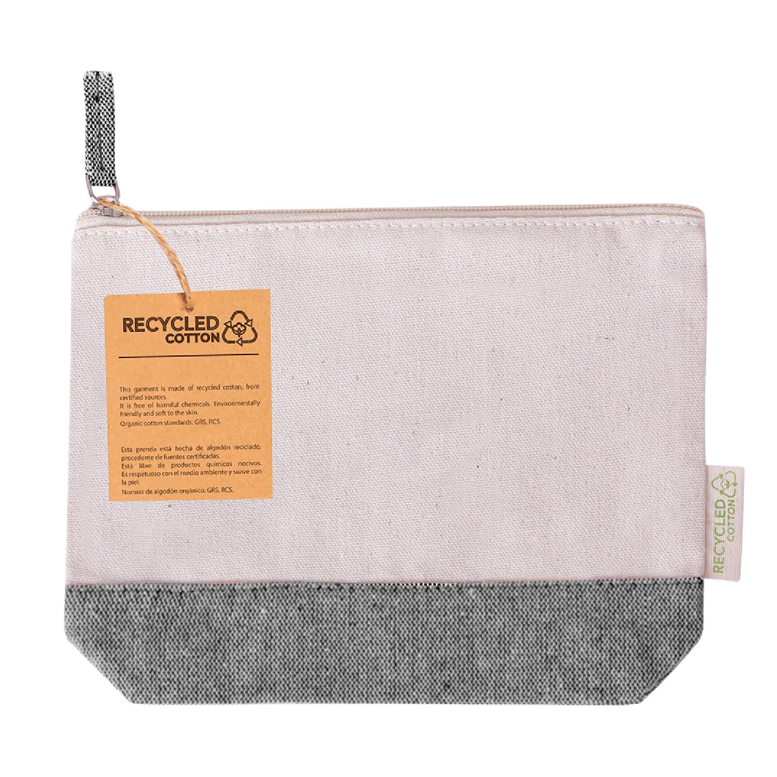 ADRI - Estuche Neceser Bicolor para Detalles, Bolsa con Cremallera de algodón Reciclado para Pintar o Personalizar. 23 x 18 x 8 cm. Bolsas Neceser de Viaje (Variado, 30)