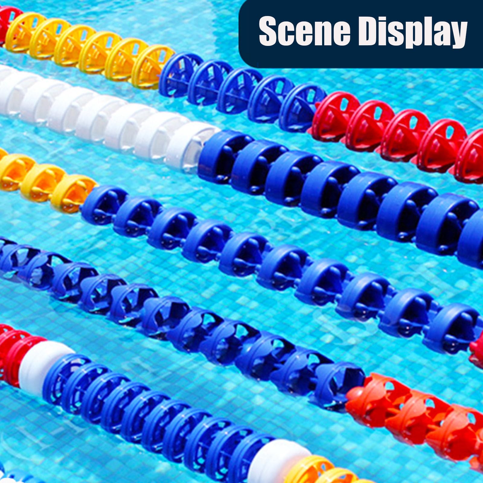 Floating Lane Divider Ropes Pool Lane Line Floats, 1-10 M Nylon Floating Rope Pool Lane Equipment for Training Competitions, Pool Safety Cordon Line (with Hooks)