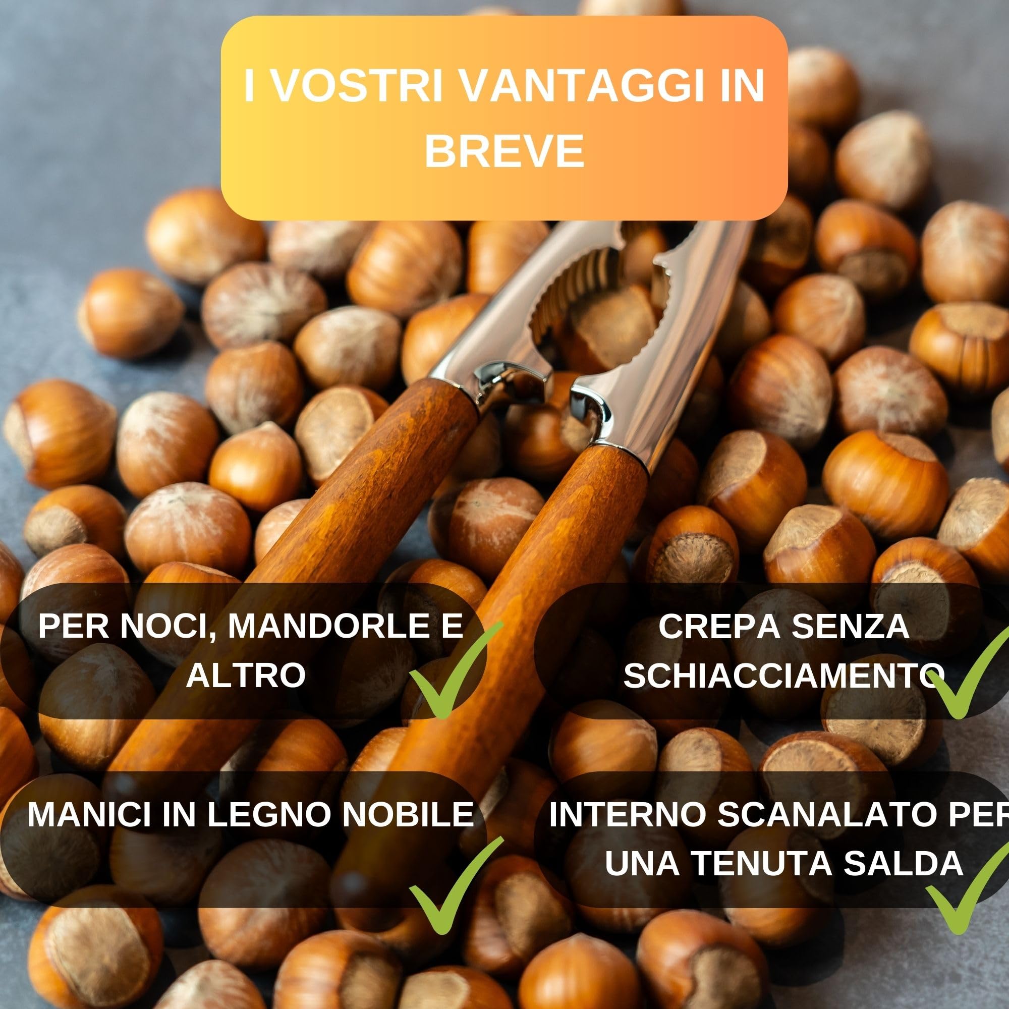 Schiaccianoci Thiru Premium Con Manico In Legno - Per Noci, Nocciole E Brasiliane Senza Schiacciare Il Gheriglio - Foto 8