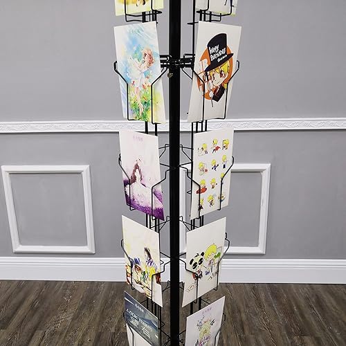 Miniatura 4 de FixtureDisplays Estante para tarjetas de felicitación de 24 bolsillos de 6 pulgadas de ancho (se adapta a tarjetas de 5 x 7 pulgadas con sobre)