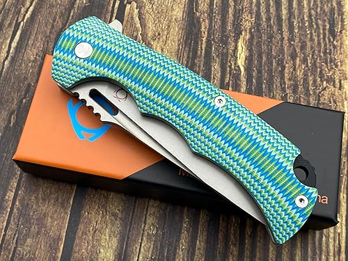 Miniatura 7 de TWO SUN Sixleaf Cuchillo Plegable Con Hoja VG-10 Mango G10 SL-01-Azul