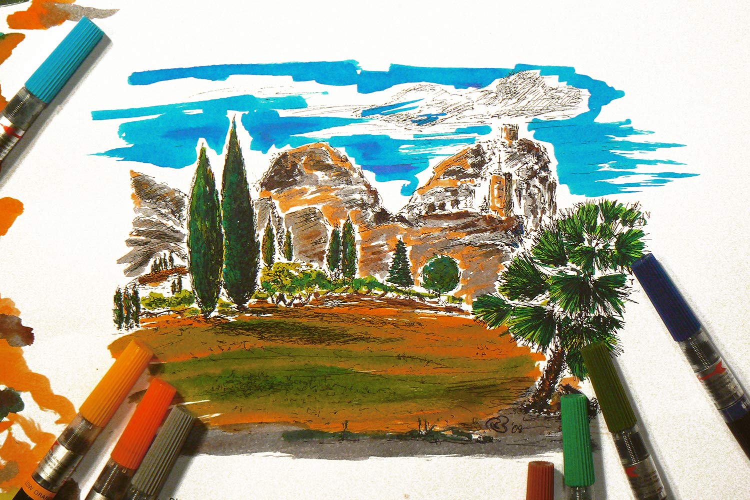 Color Brush ricaricabile acquerellabile - Pentel XGFL - Elvira Arte