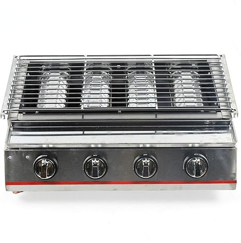 Parrilla de gas propano para barbacoa, patio, jardín, pícnic, parrilla de barbacoa de acero inoxidable, parrilla portátil de gas propano líquido