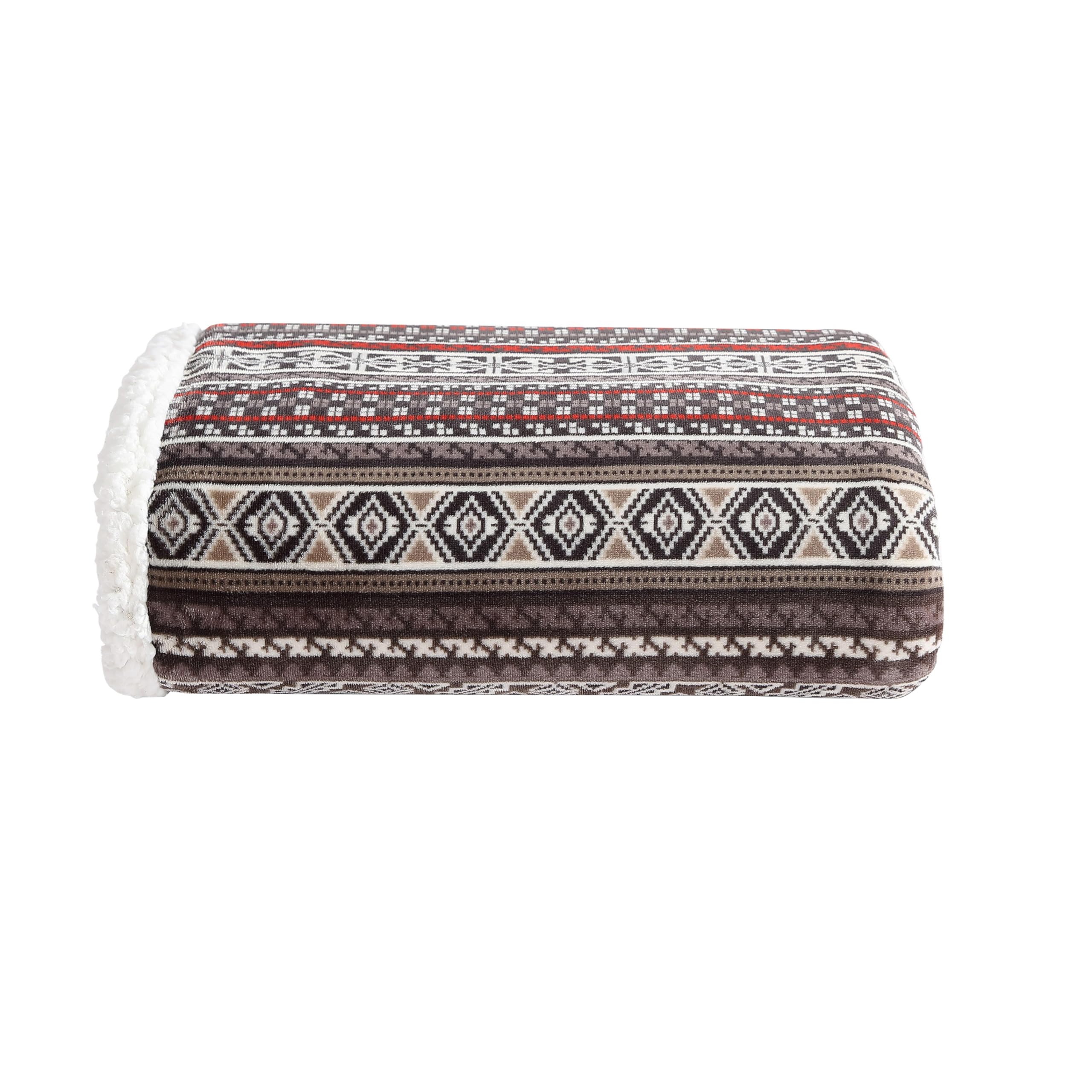 Eddie Bauer - Throw Blanket, Brushed Fleece & Plush Sherpa Soft Bedding, Blanket for Couch & Bed (Sycamore Red, 50" x 60")