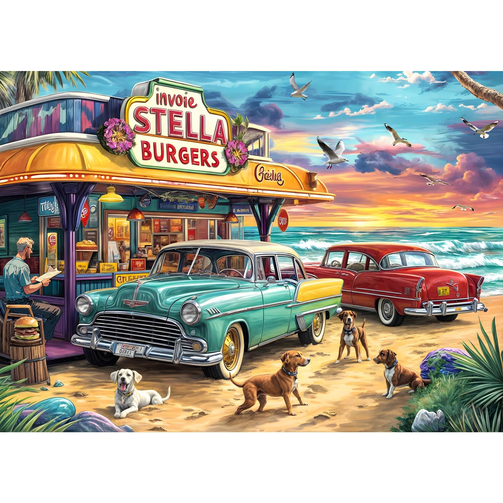 Puzzle 1000 Teile,Puzzle Erwachsene, EIN Herausforderndes Rätsel,Puzzlespiele für Die Ganze Familie,Geschenke für Frauen,Geschenke für Männer,Thema:Seaview Campground