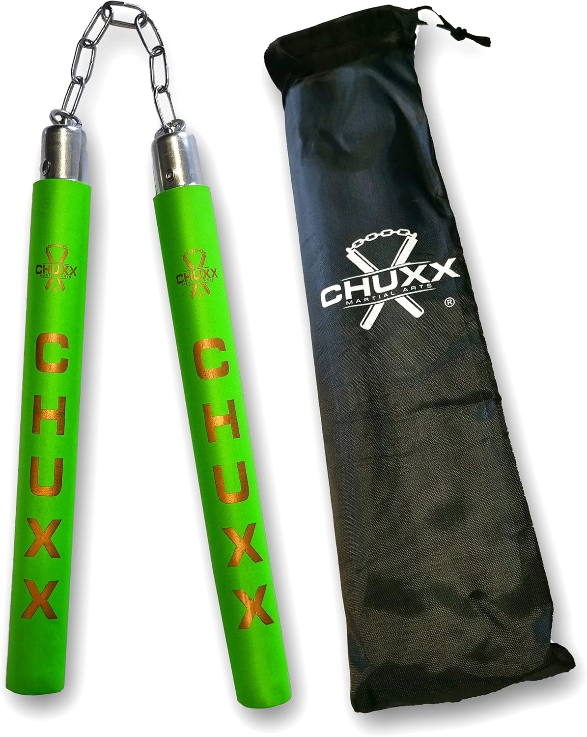 CHUXX Martial Arts Foam Training Nunchucks with Chain and Case Premium