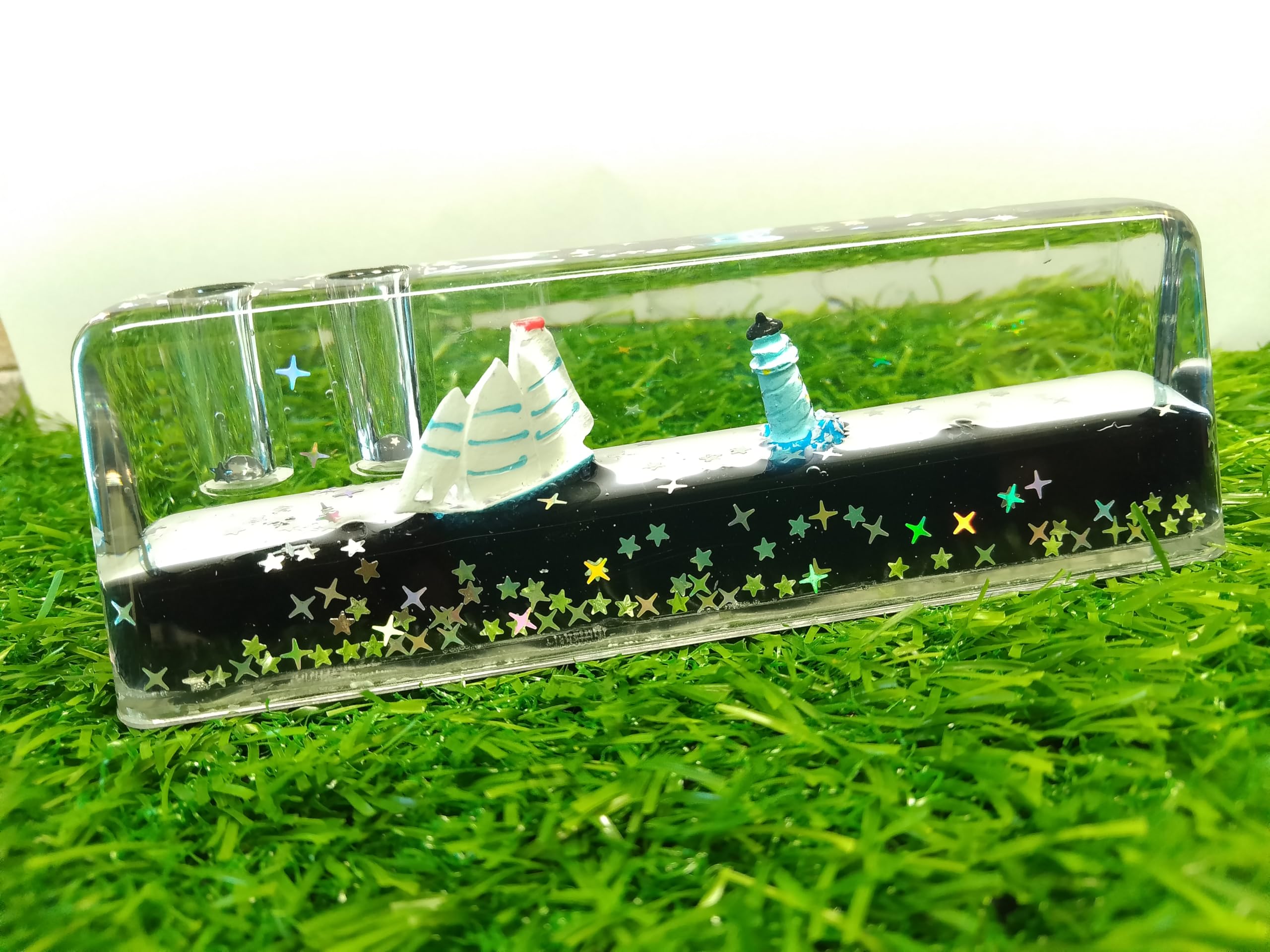Generic Black Plastic Liquid Wave Cruise Ship Model Decorative Showpiece
