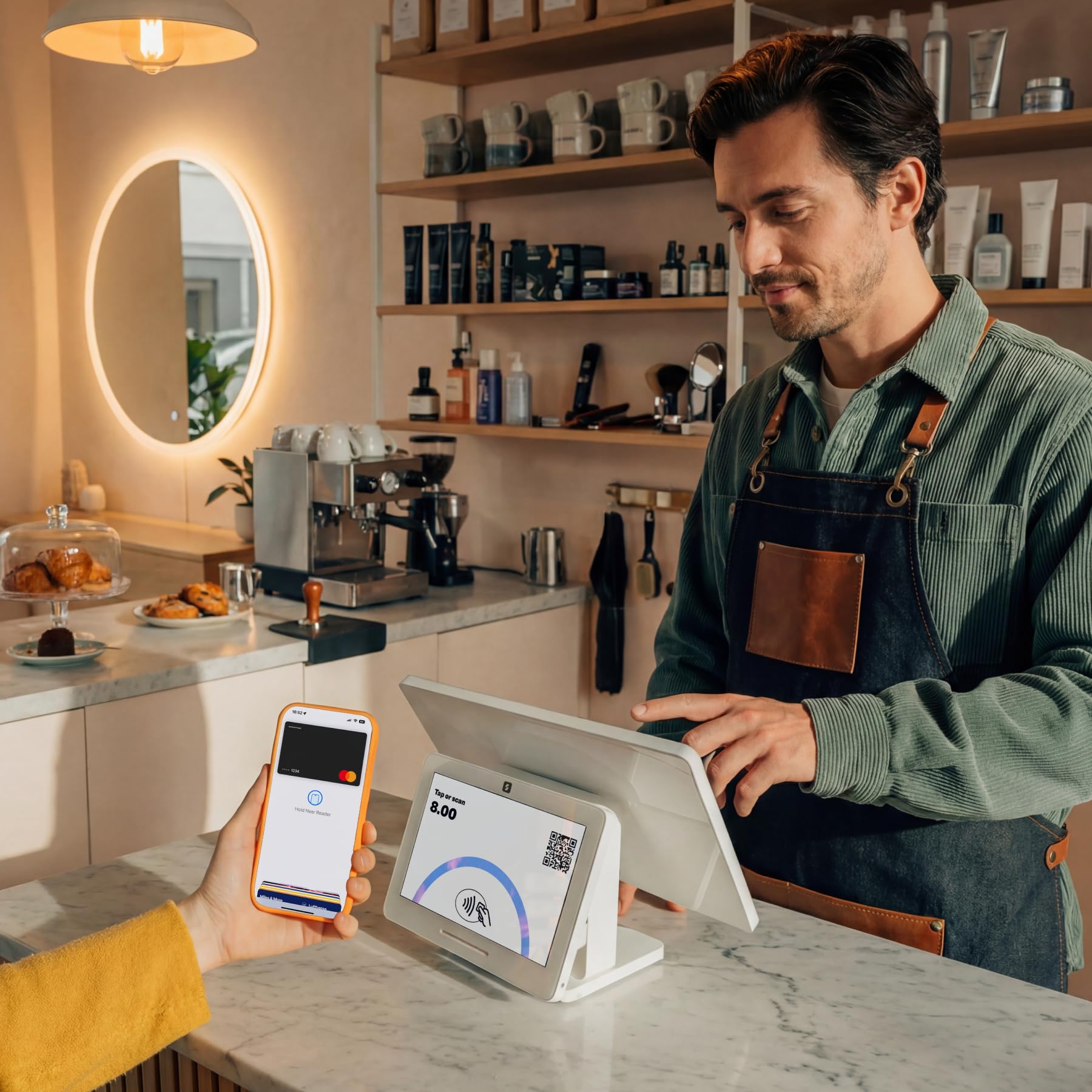 SumUp Caja registradora, Sistema TPV todo en uno con Pantalla Táctil de 13" y Pantalla Cliente de 8", Terminal de Pago con Tarjeta, Wi-Fi, Sin Cuotas Mensuales