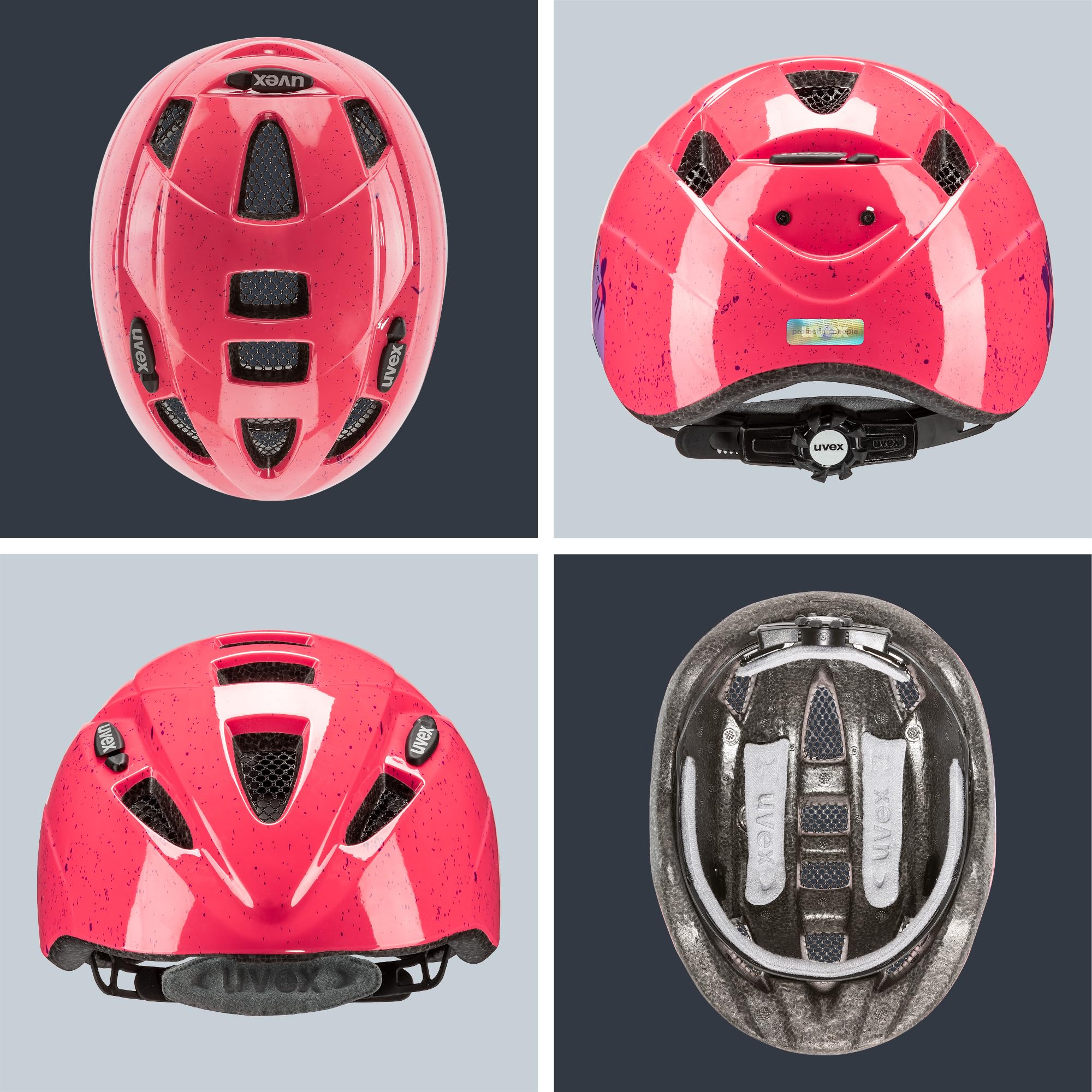 uvex Kid 2 Kinderfahrradhelm, Cats, 46-52 cm | individuelle Größenanpassung
