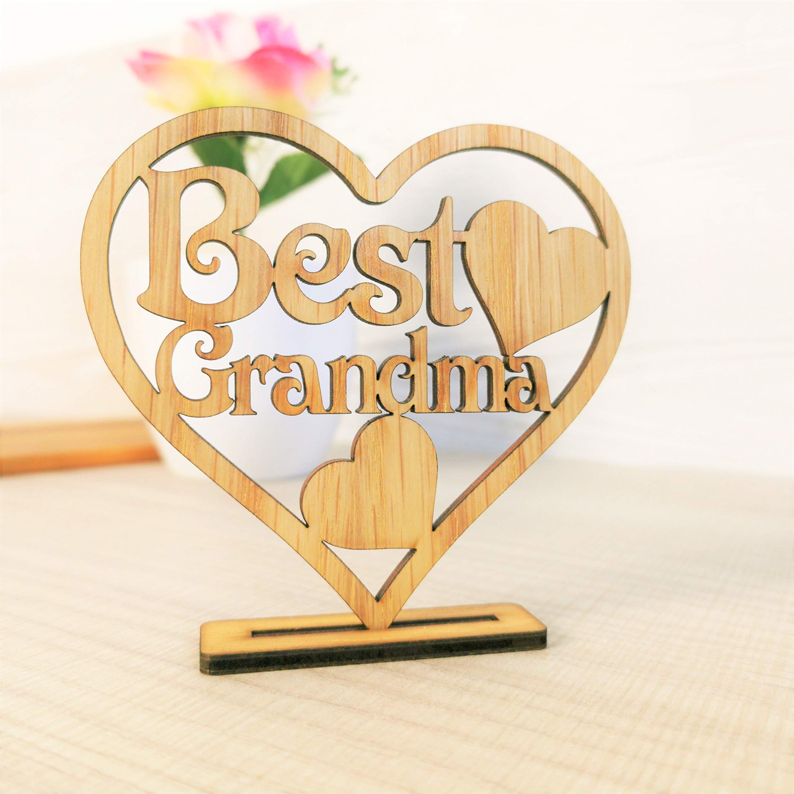 Fancy Crafts Brown Happy Mothers Day Birthday Gift Best Mum Nanny Grandma Nana Heart Plaque (Best Grandma)