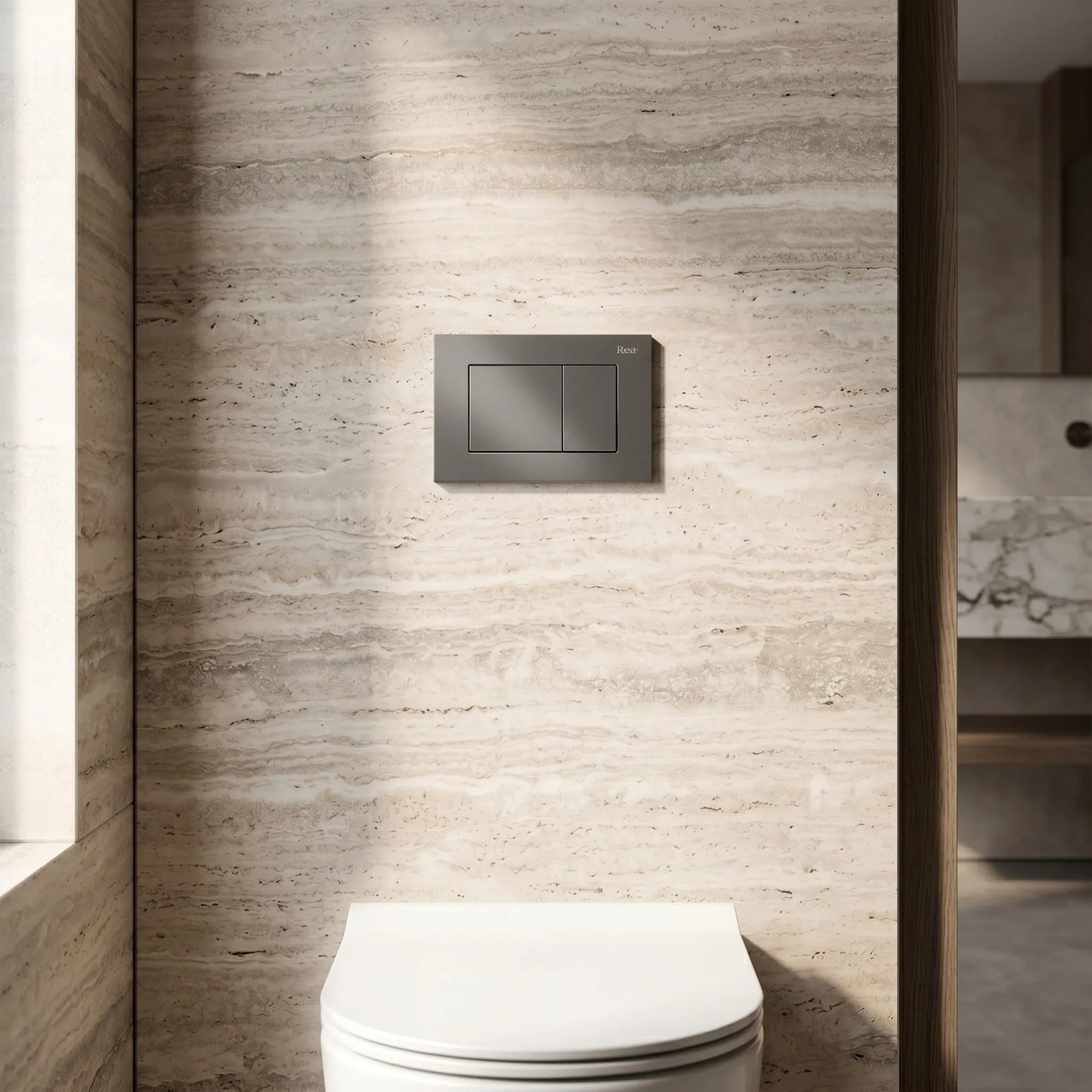 Rea - Stelaż Zestaw Podtynkowy Slim 024n Do Mis Wc Z Przyciskiem J Tytan - 22x35,2x106,2 cm