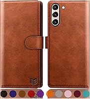 Vista 1 de SUANPOT Funda tipo cartera para Samsung Galaxy S21 FE con bloqueo RFID, soporte para tarjetas de crédito, de piel sintética, con tapa para teléfono