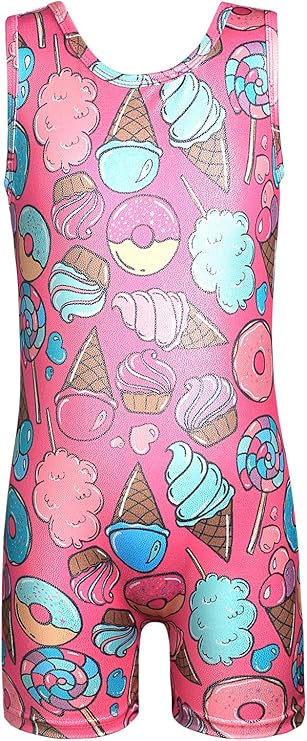 HOZIY Girls Gymnastics Leotards for Kids Tumbling Outfits Biketard Sparkle Adorable Pattern