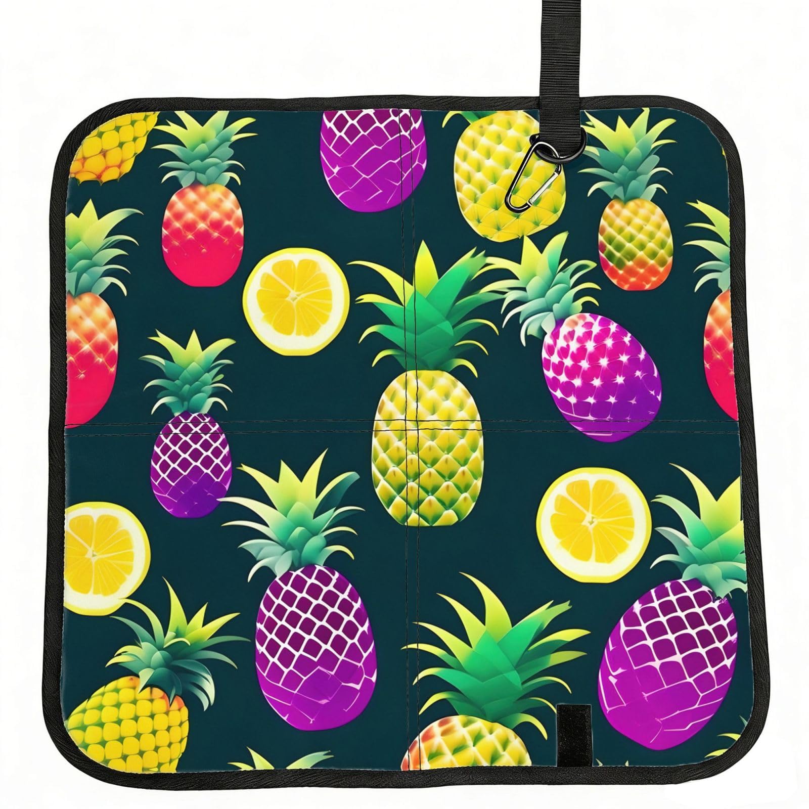 YGLHBDPBF Colorful Fruit Pineapple Print Camping seat cushion,Foldable Sitting Pads,Save Backpack Space for Hiking