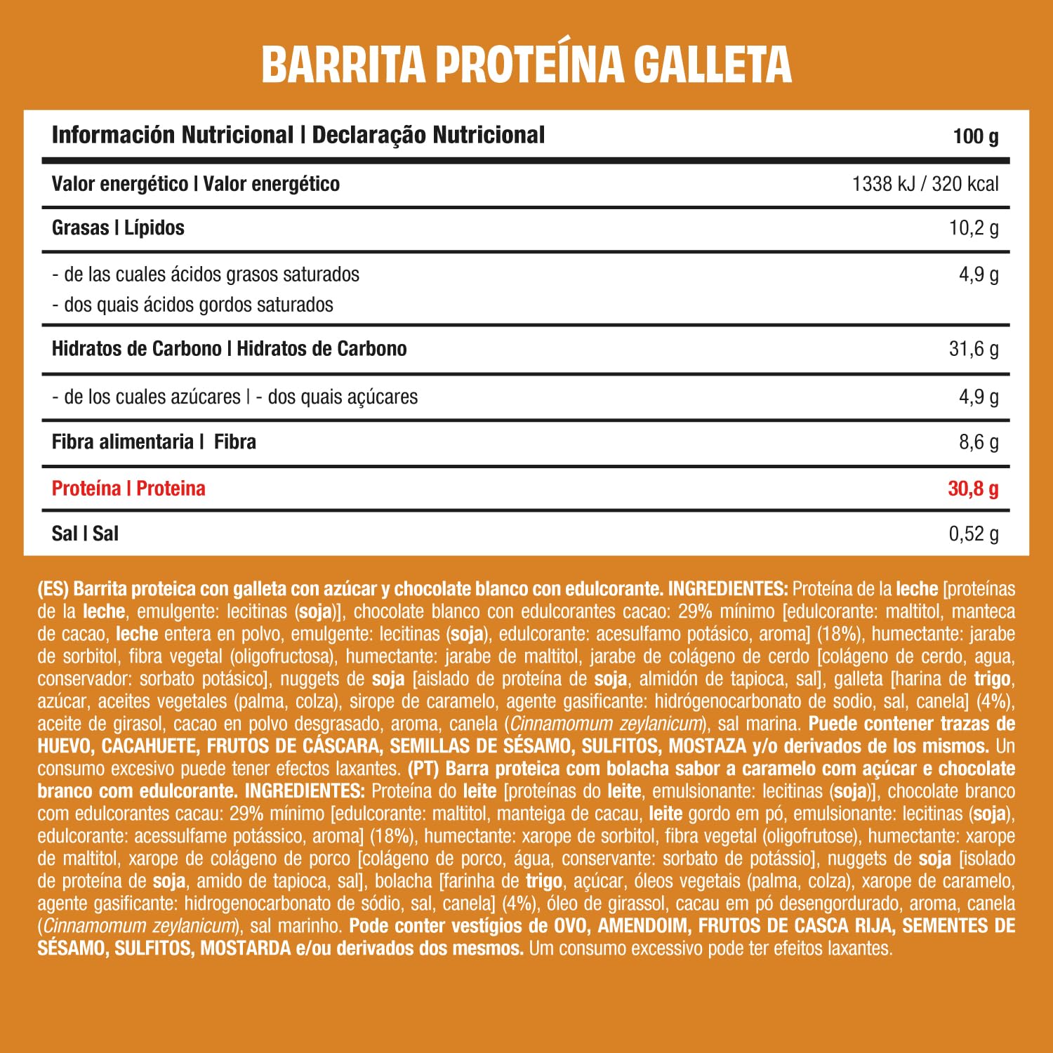 JustLoading Barrita 31% Proteína Sabor Galleta | Low Sugar | 30x35g | Baja en azúcares, sin aceite de palma ni conservantes. Con fibra, saciante y funcional. Recuperación muscular, snack diario.