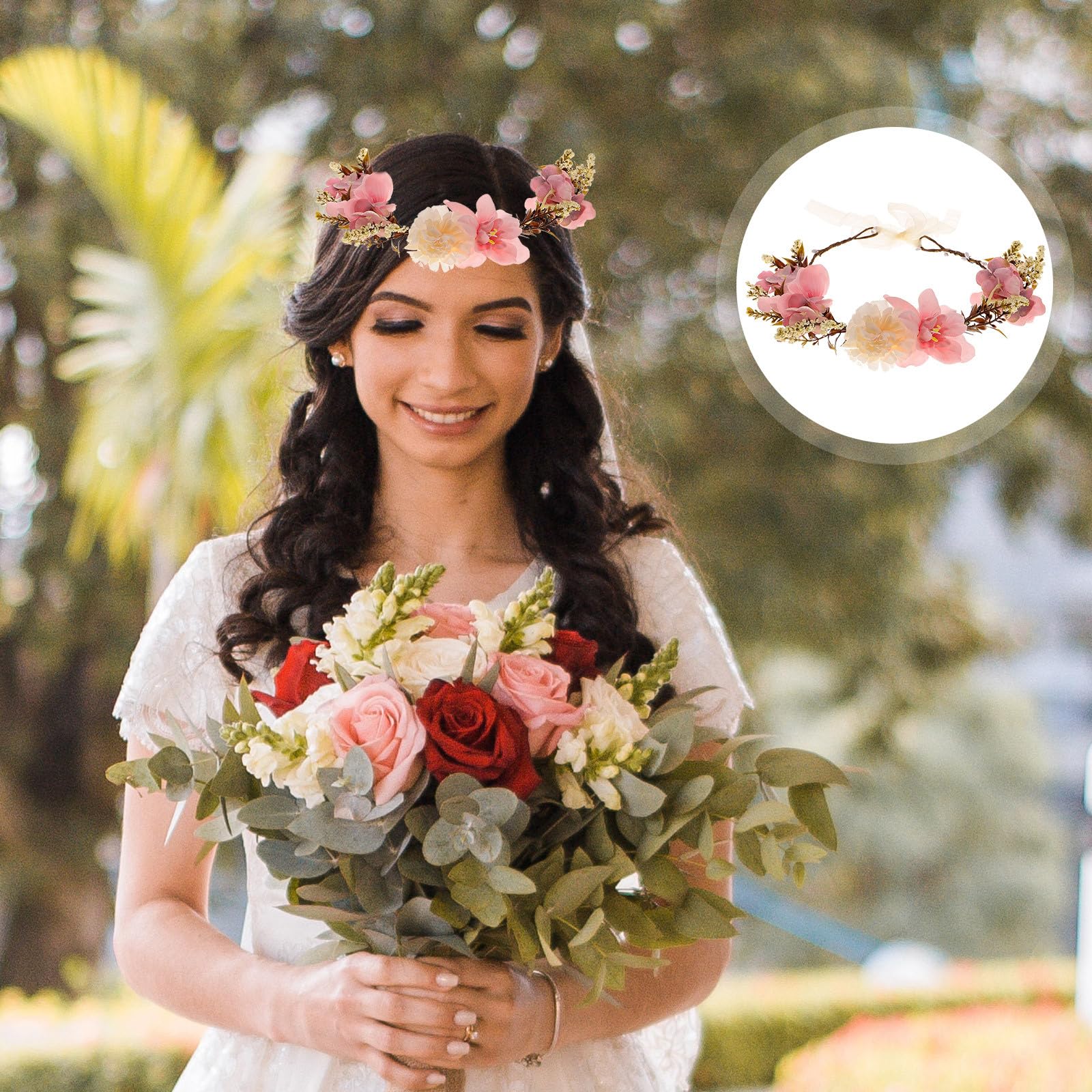 Serrage et Mariage en Tissu, Accessoire Tête Fleur Pourpre Plage