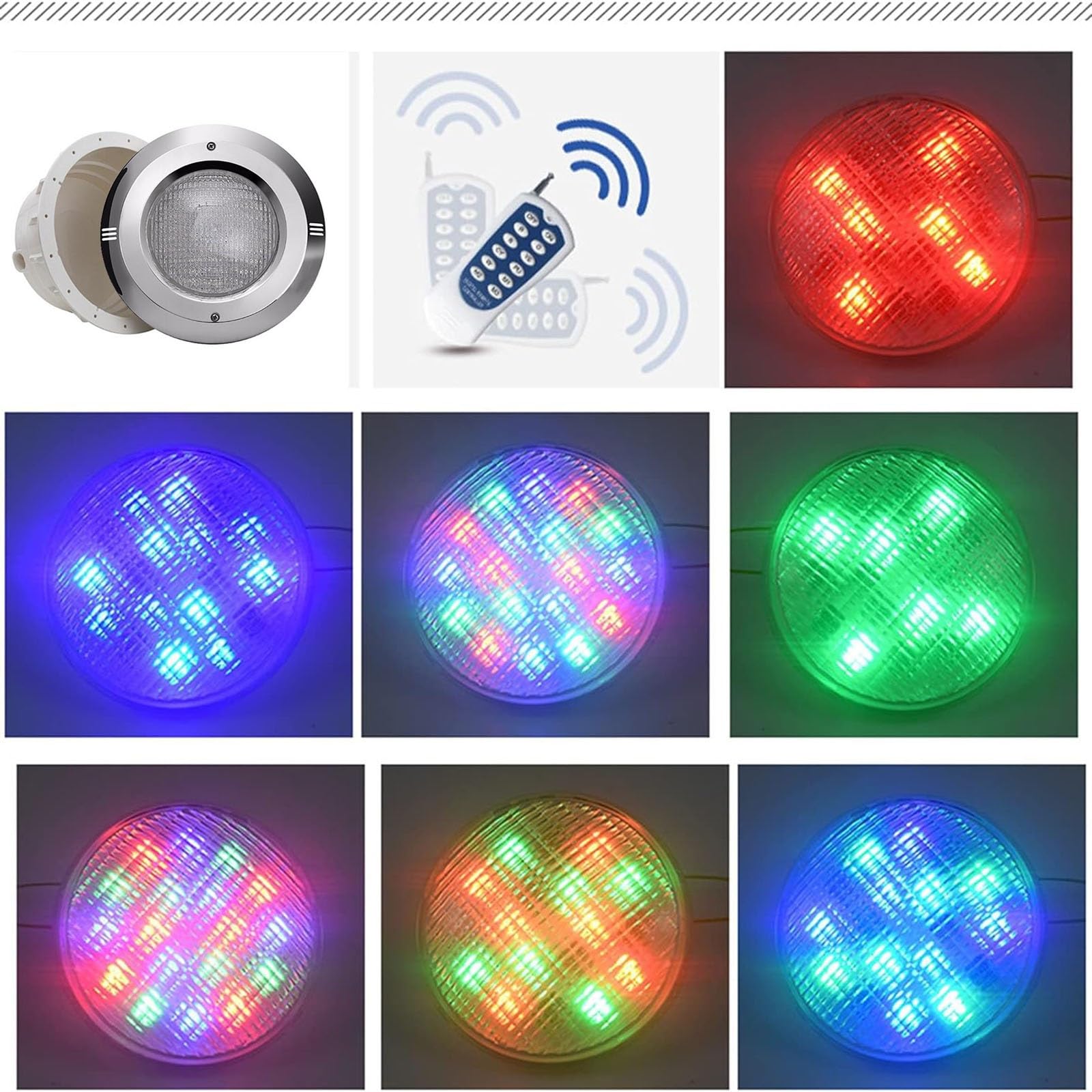 Empotrable Lámpara LED - Subacuática Luces Fuente , Luz Pared Con Iluminación Piscina RGB, Luz De Paisaje Subacuático Montada En La Pared Impermeable IP68, Fácil Instalar ( Color : 18W , Size : 12V )