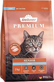 Dehner Premium Cat Food Light Dry Food Grain-Free / Calorie Reduced for Older Cats, Poultry, 2 kg product image