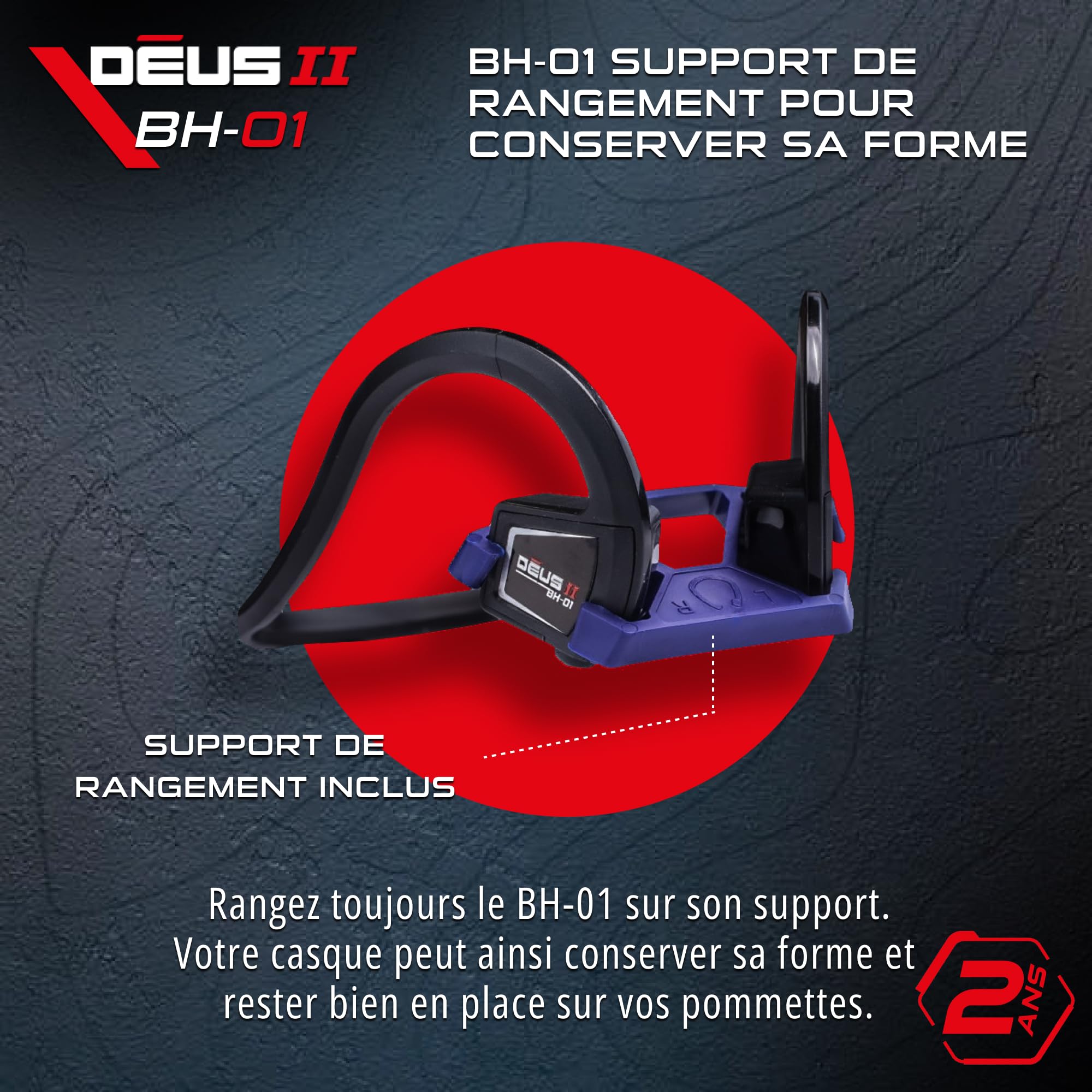 XP METAL DETECTORS BH-01 Casque à Conduction osseuse Filaire IP68 pour Deus II détection métaux sous-marine 20m