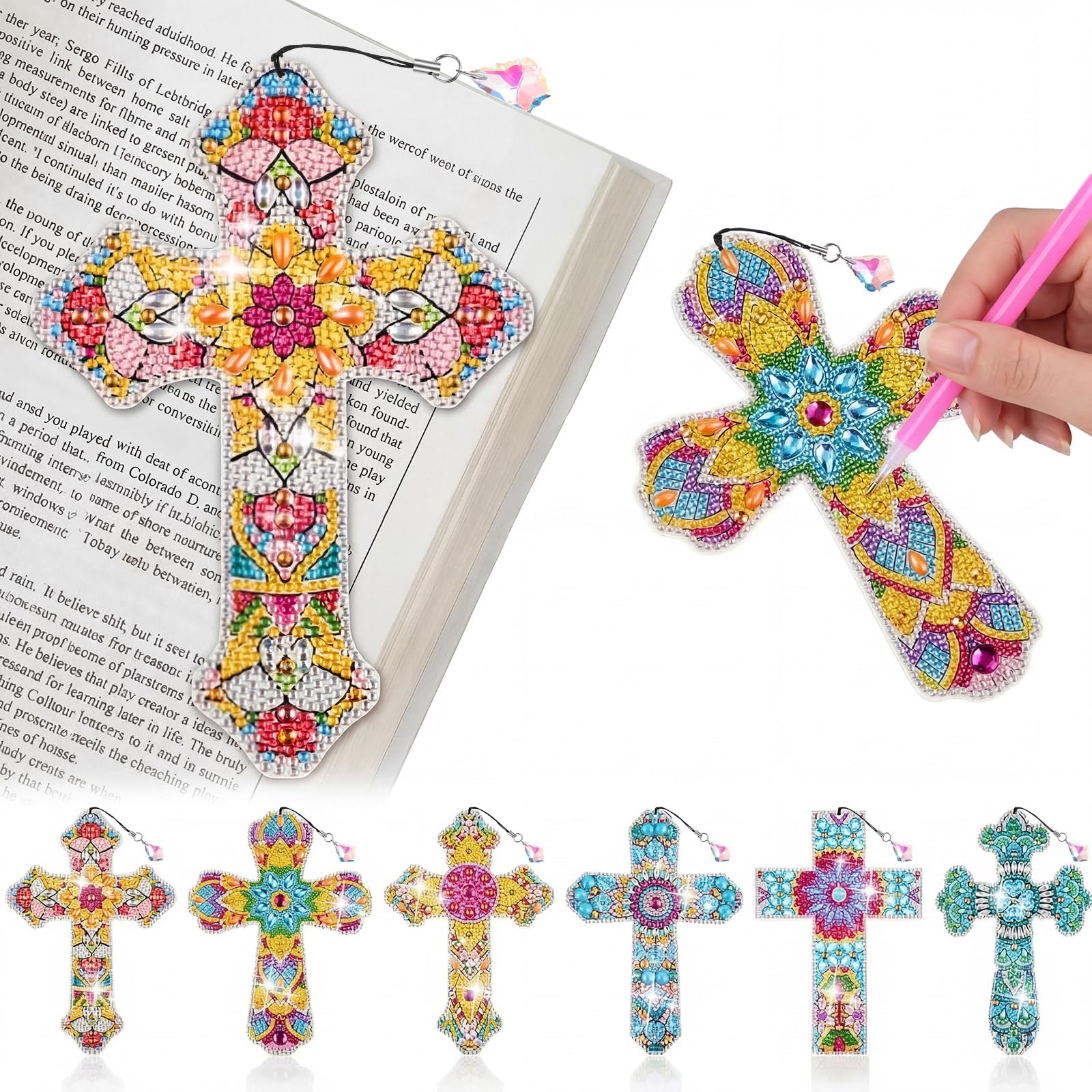 Amazon.com: Ireer 6 Pcs Cross 5d Diamond Art Bookmarks for Adult