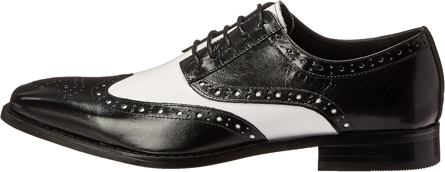 STACY ADAMS Men's Tinsley Wingtip Lace-Up Oxford 9 Black/White