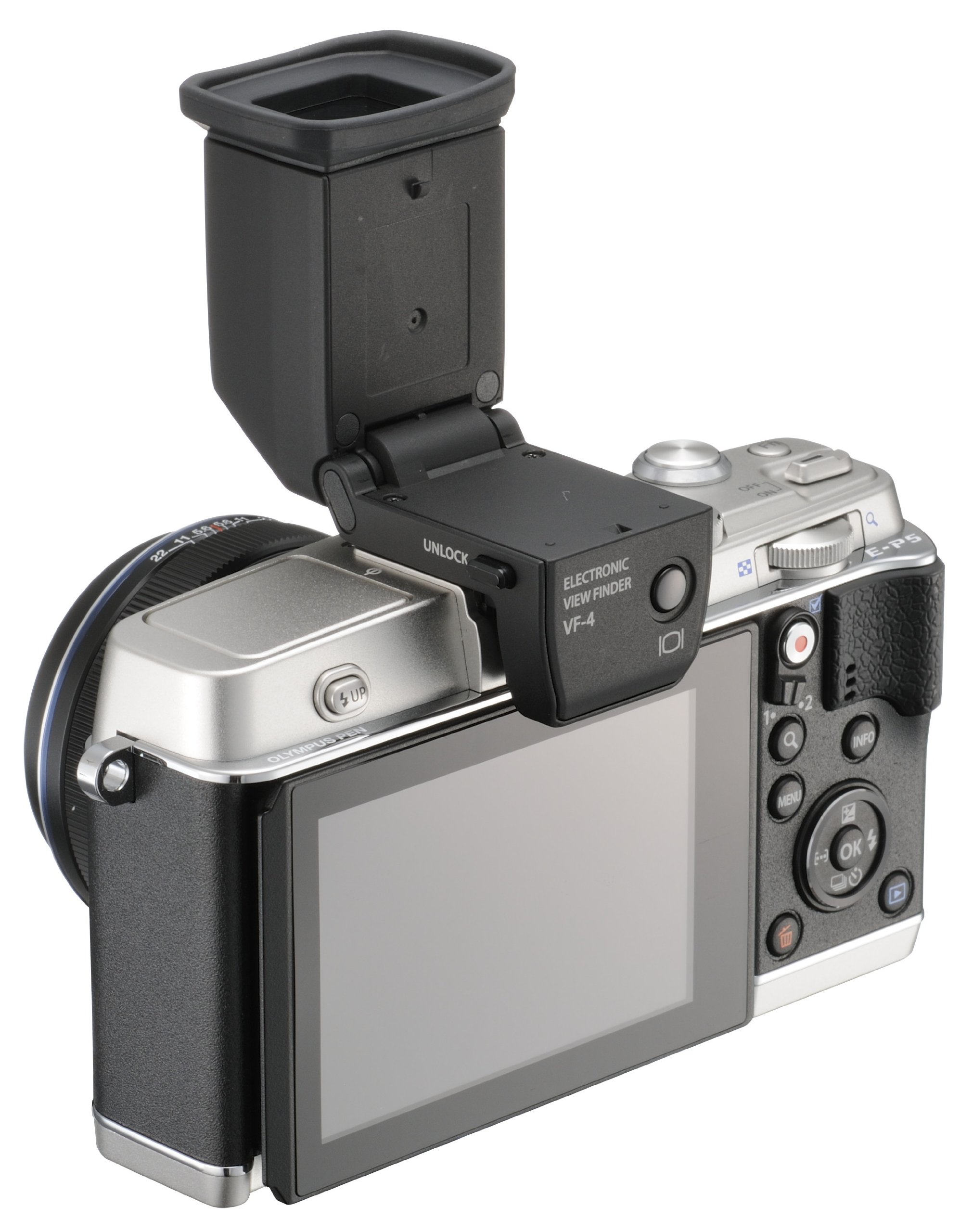 Olympus Olympus VF-4 elektronischer Sucher (2,3 Megapixel, natürliche Farbwiedergabe, 2-Fach Opt. Zoom)