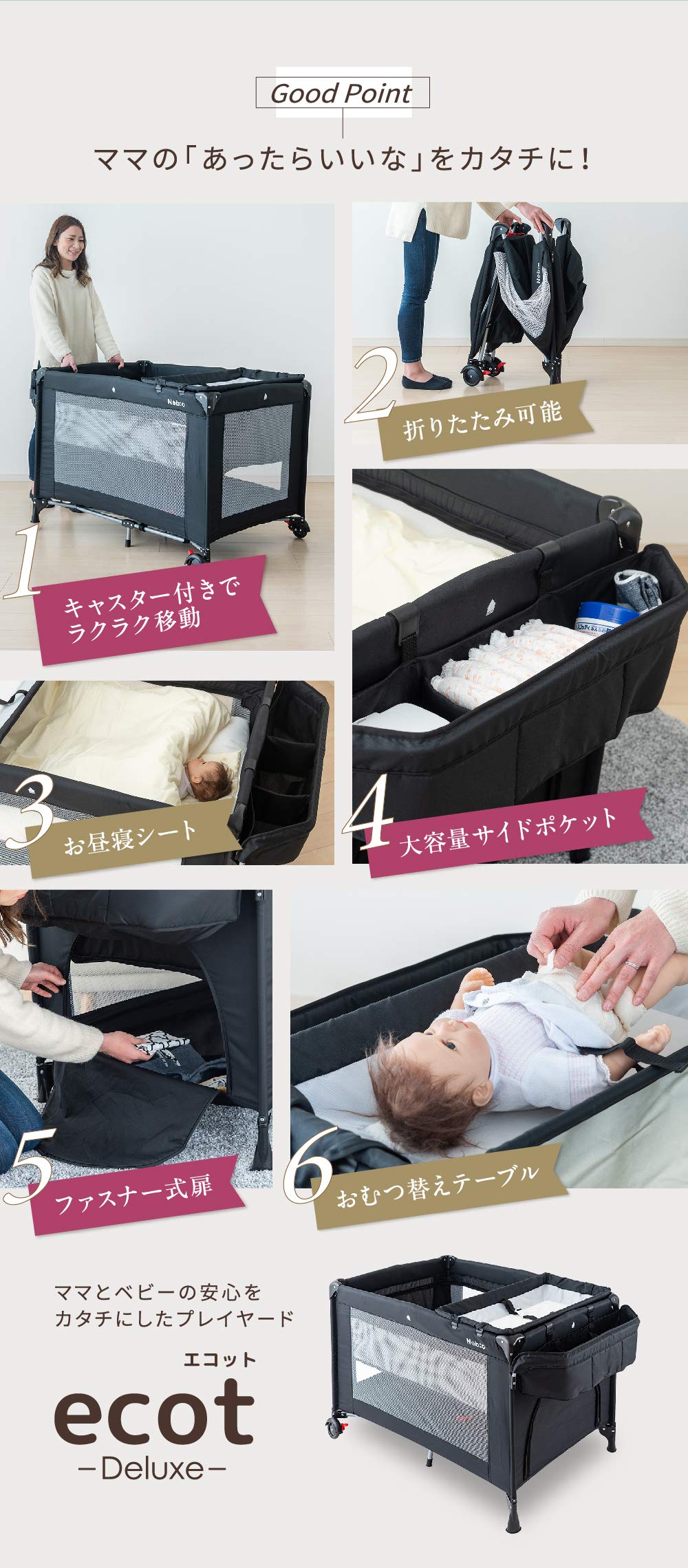 Amazon.co.jp: ネビオ finebaby プレイヤード ベビー 折りたたみ