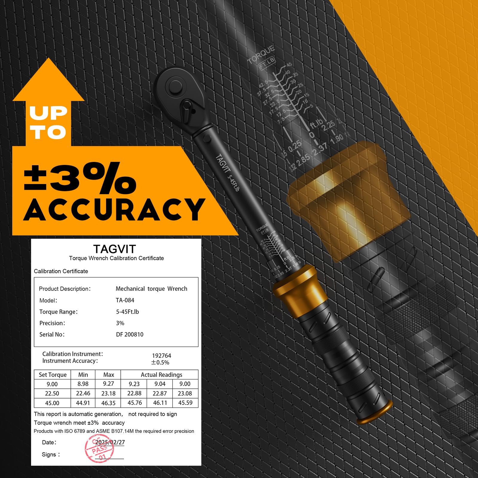 Set di chiavi dinamometriche per candele da 3/8" con chiave dinamometrica a scatto, set di chiavi dinamometriche da 6,8-61 Nm con presa magnetica girevole per candele (14 mm/16 mm/5/8"), barra