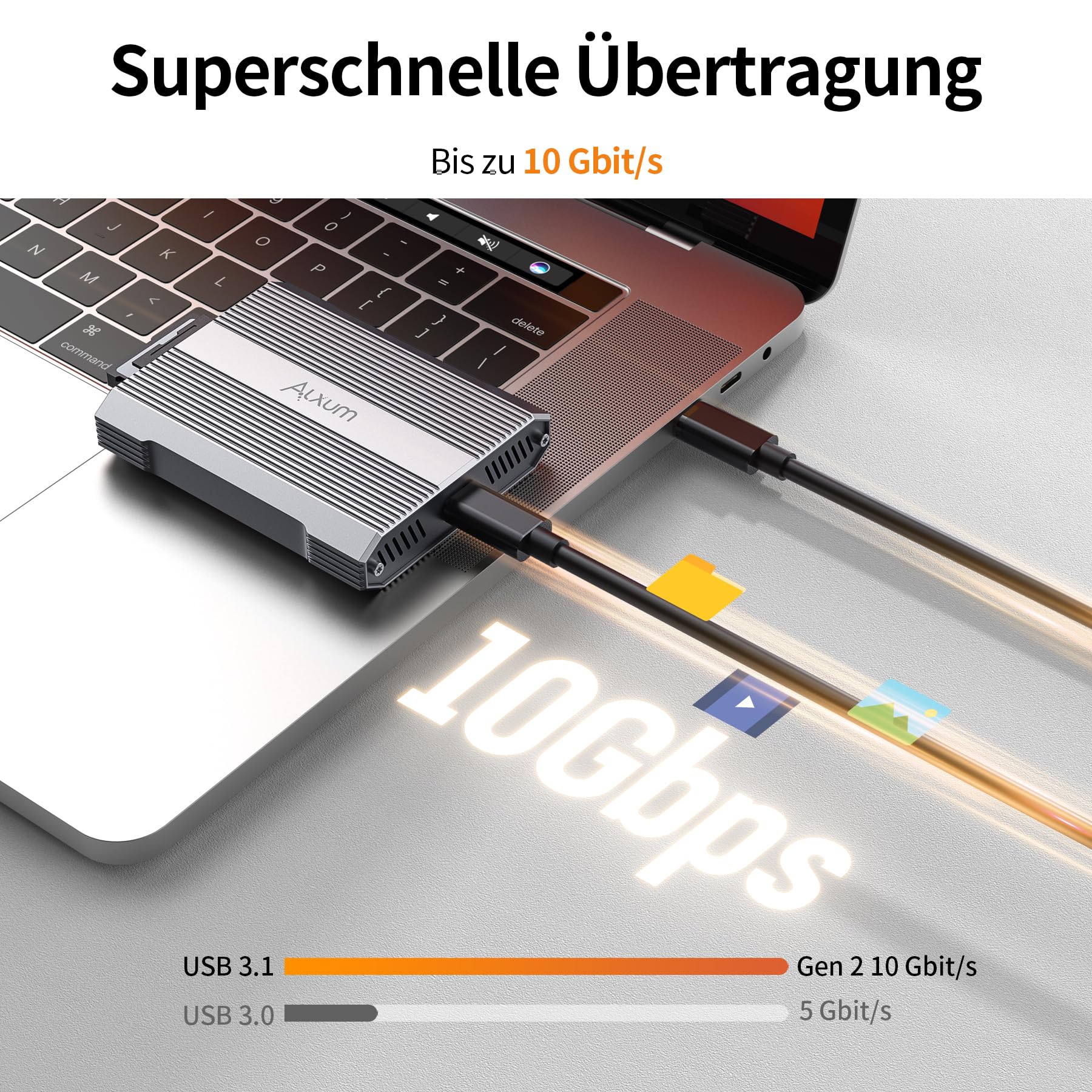 Alxum Kartenleser 10Gbps für CFexpress Typ B & SD4.0 Dual-Slot USB-C