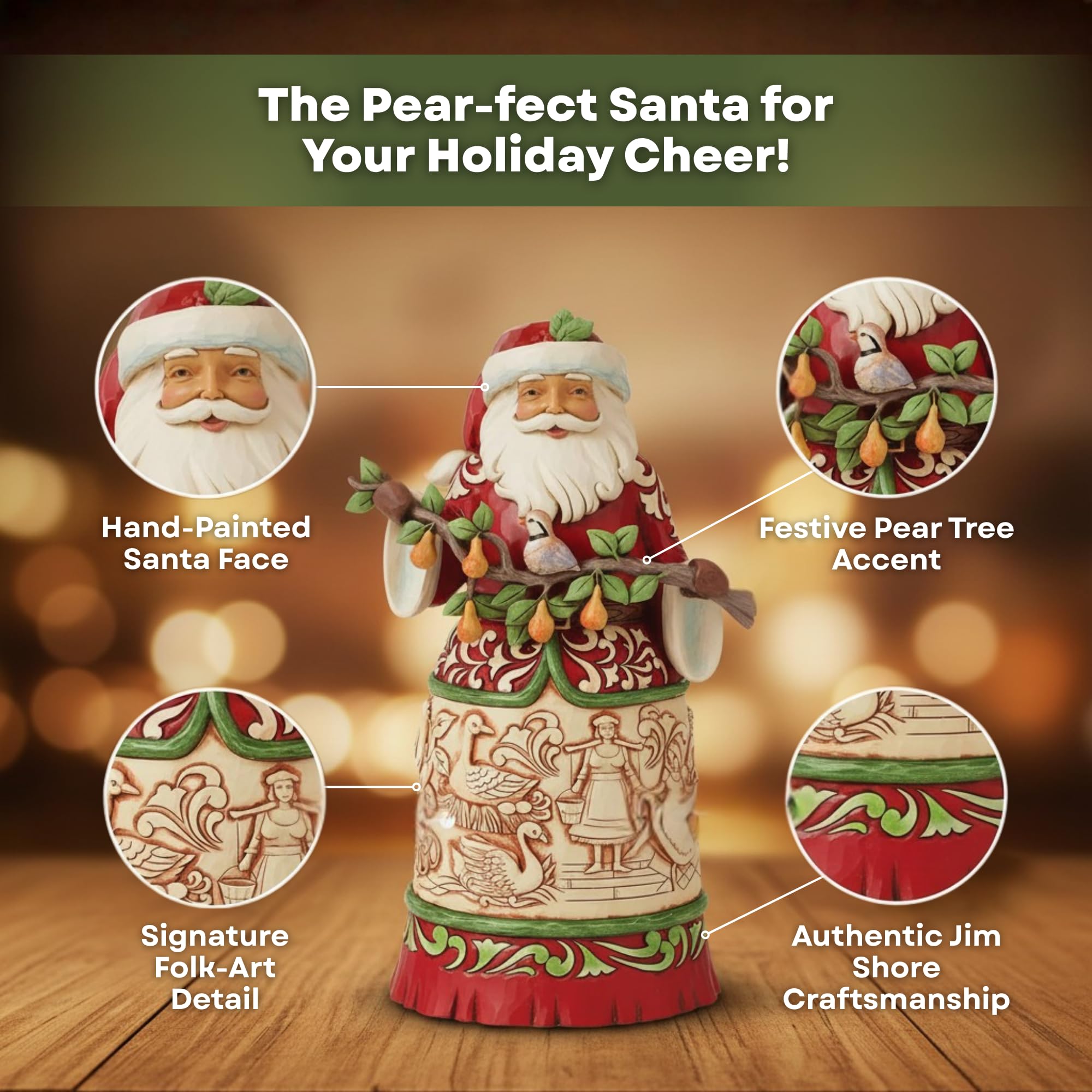 Enesco Jim Shore Twelve Days Santa Worldwide Ev Heykelcik