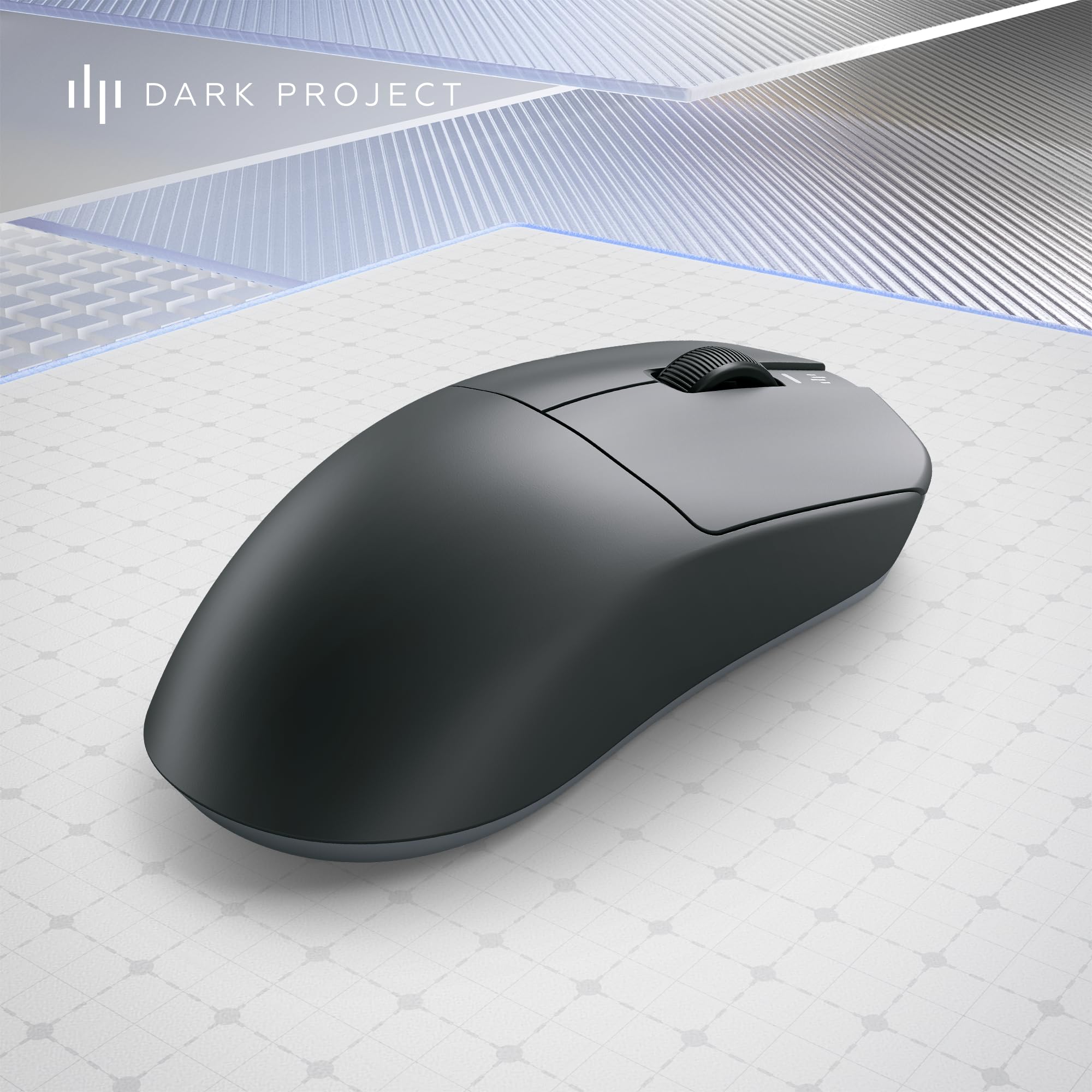 Dark Project Novus - Ratón inalámbrico para juegos | Ultraligero 51 g | PixArt PAW3395 | 26K DPI | Velocidad de sondeo de 2K Hz | 6 botones programables | Hasta 70 horas de duración de la batería