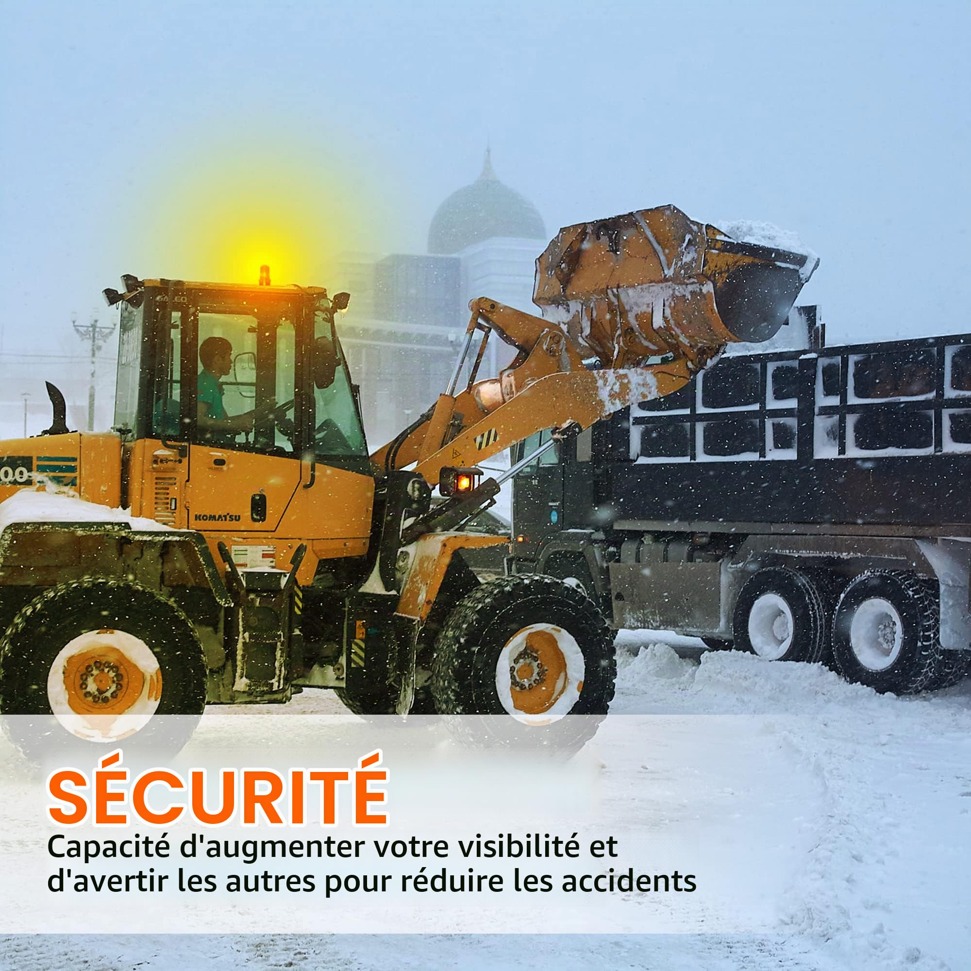 Dinfu Gyrophare LED orange 10-110V lumière stroboscopique d'urgence Attention signalement Ambre lumières pour camion véhicule chariot élévateur
