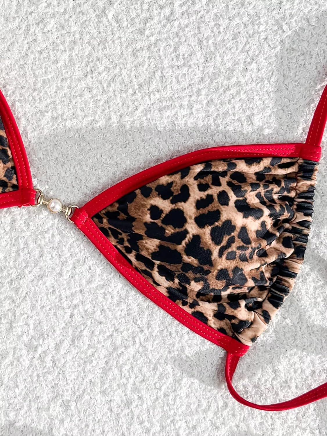 Women's Leopard Print Bathing Suit High Waisted Halter Bow Swimsuit Bikini Set