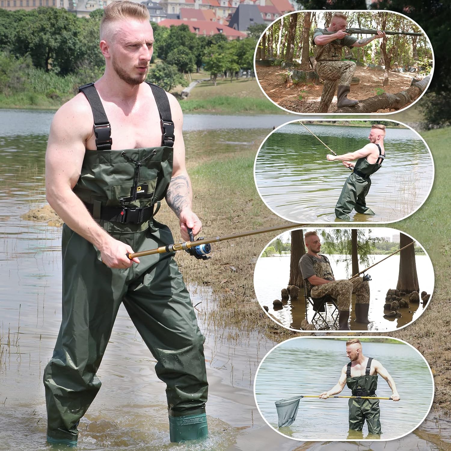 DRYCODE Waders for Men, Chest Waders for Men with Boots Waterproof, 2-Ply Nylon/PVC Women's Duck Hunting Waders for Fishing : Sports & Outdoors