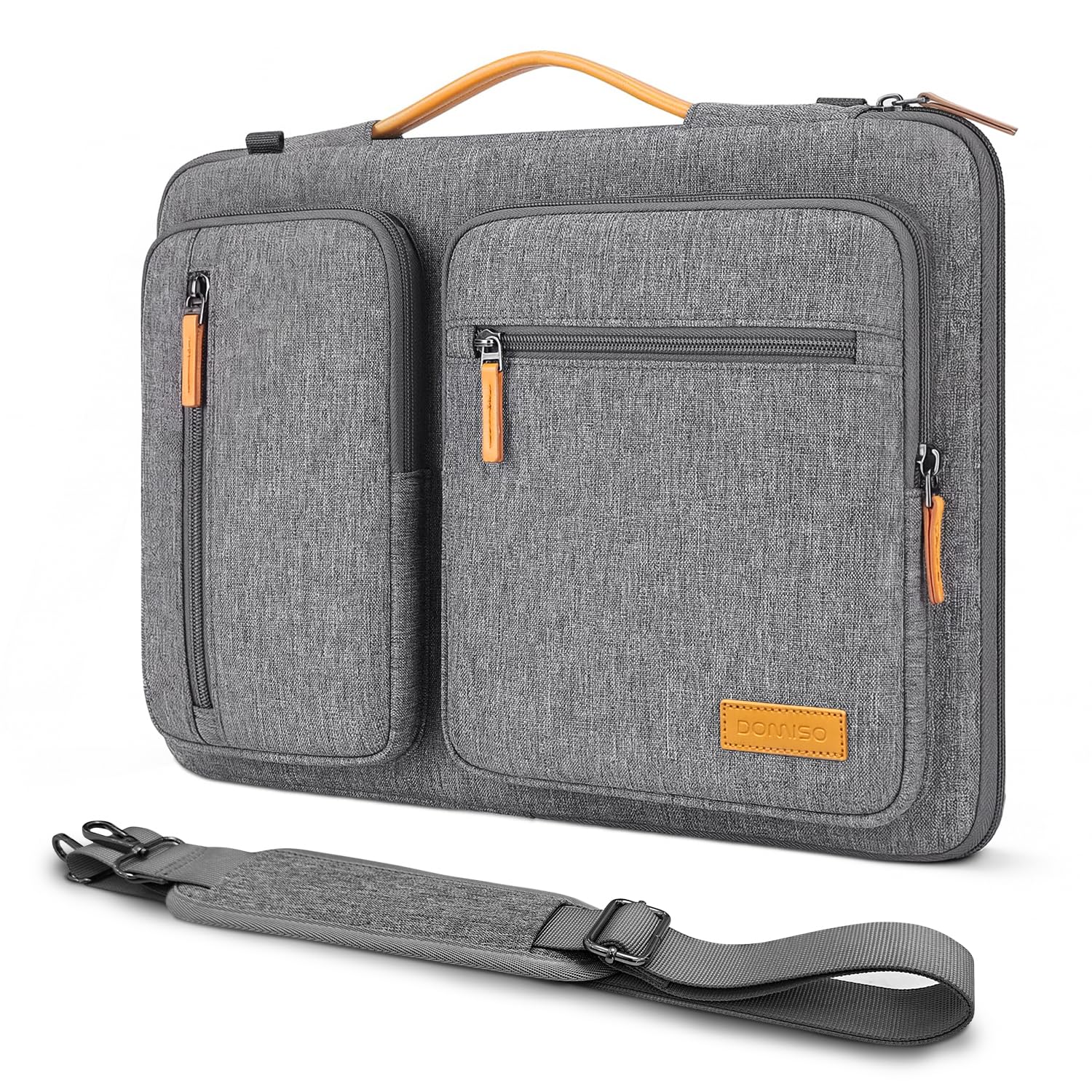 DOMISO Laptoptasche 15,6 zoll Laptop Hülle Tasche Kompatibel mit 16 Zoll MacBook Pro M4/M3/M2/M1 Pro/Max A3403 A3186 A2991 A2780 A2485 A2141,Wasserabweisend Laptophülle Sleeve mit Schultergurt,Grau