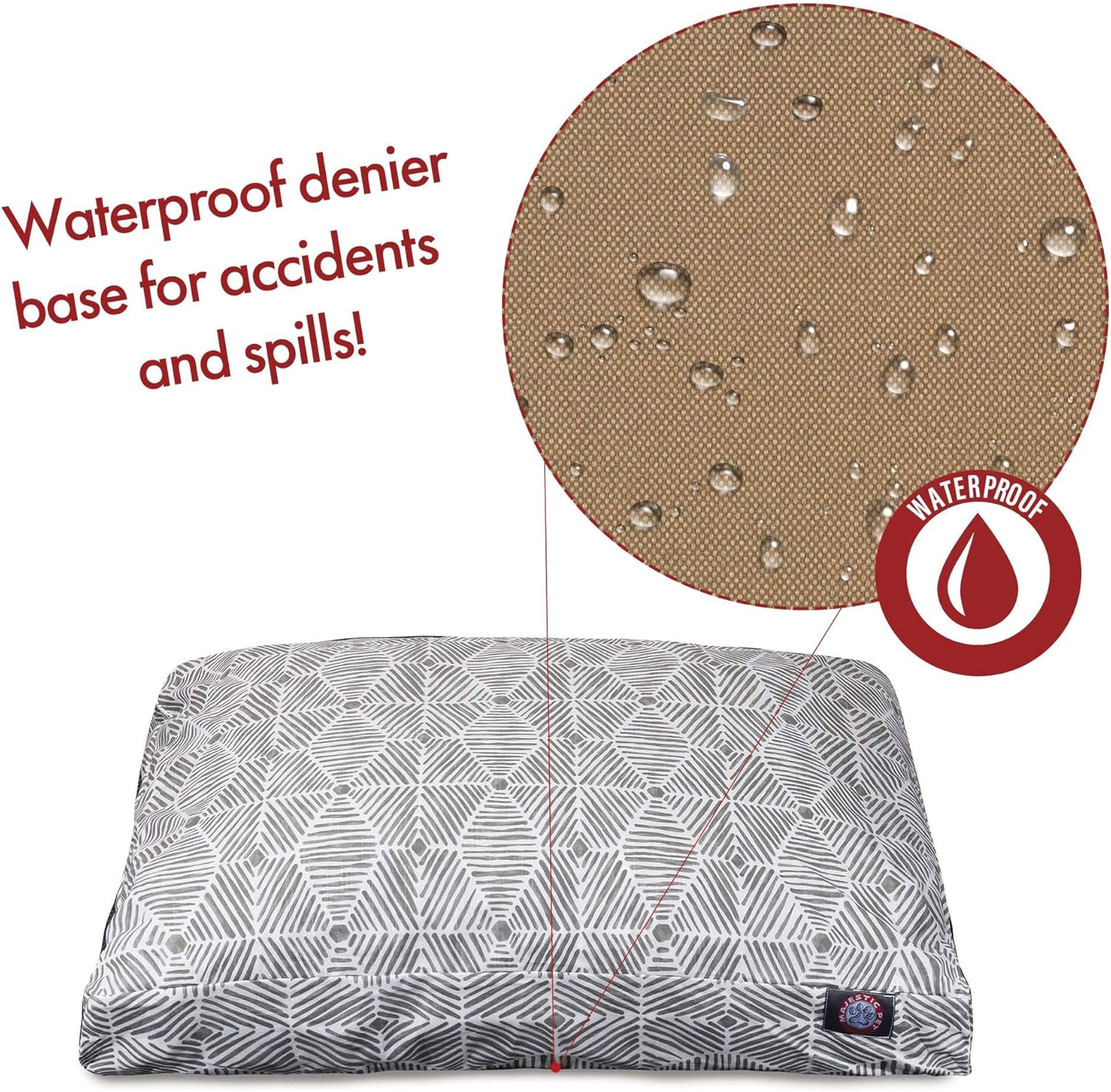 Majestic Pet Charlie Gray Medium Rectangle Pet Bed