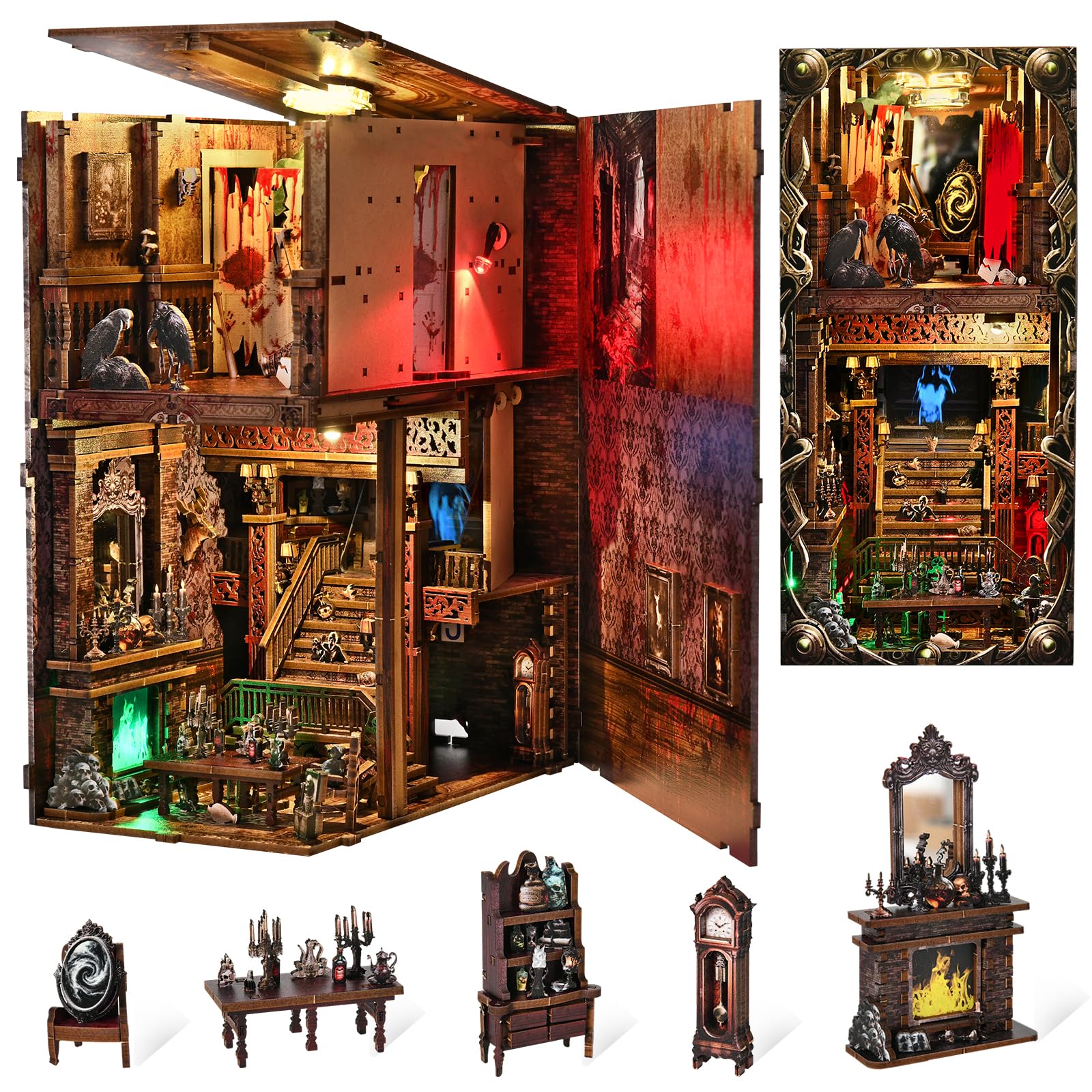 Amazon.com: Creepy Book Nook Kit, DIY Miniature Dollhouse